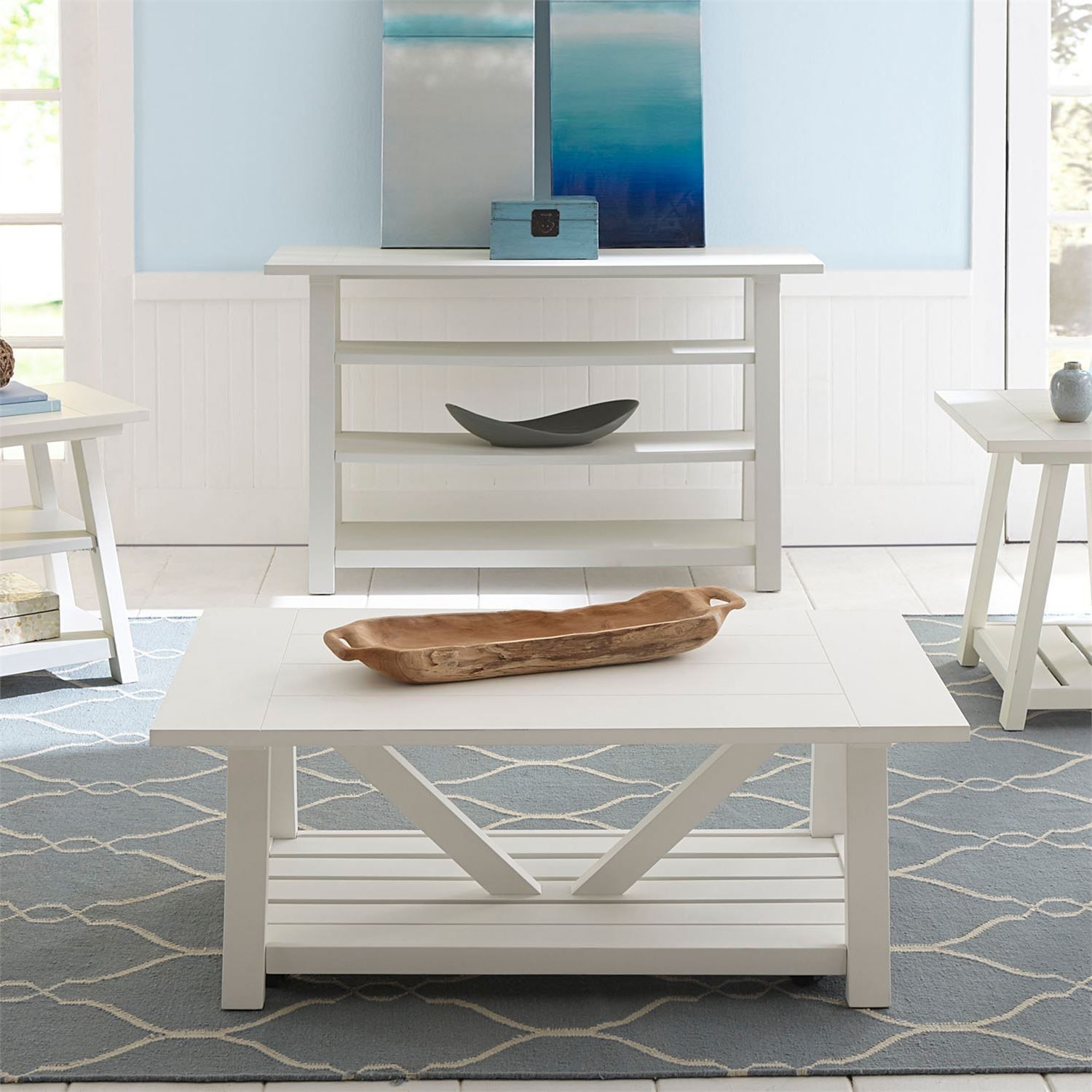 Summer House Oyster White Chair Side Table from Liberty Coleman Furniture