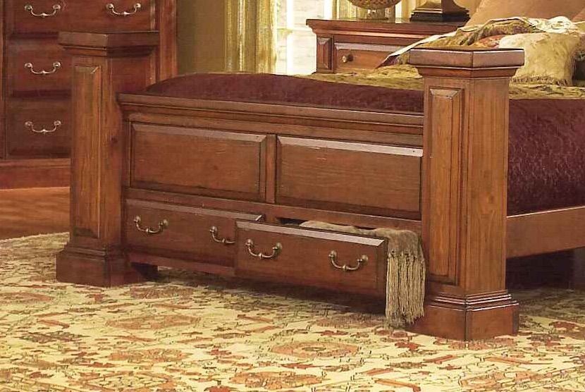 Torreon Antique Pine Panel Storage Bedroom Set from ...