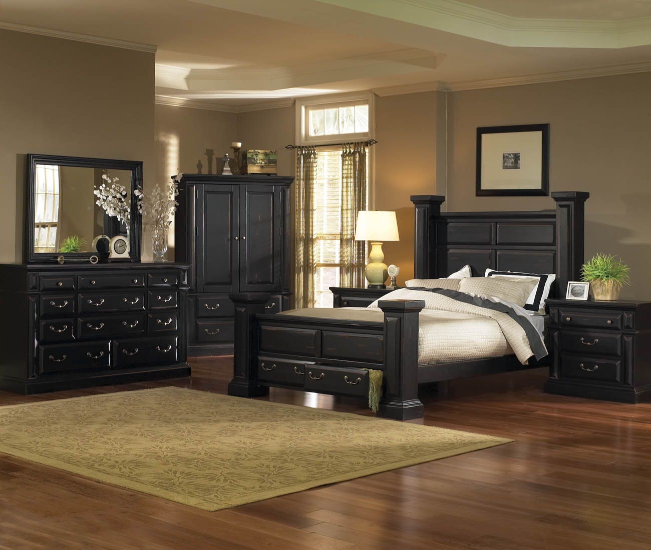 Torreon Antique Black  Panel Bedroom  Set from Progressive 