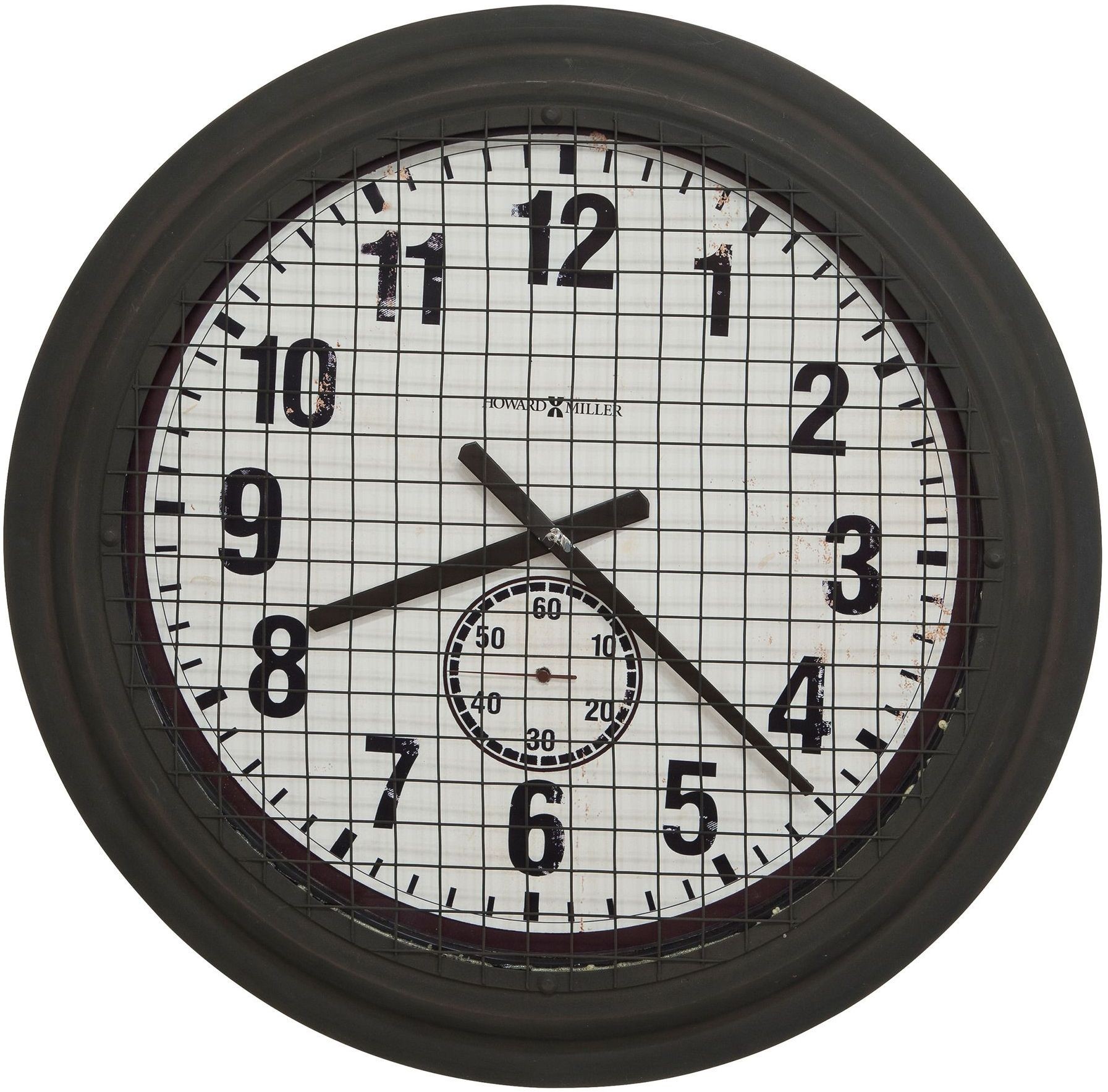 Grid Iron Works Black Wall Clock from Howard Miller Coleman Furniture