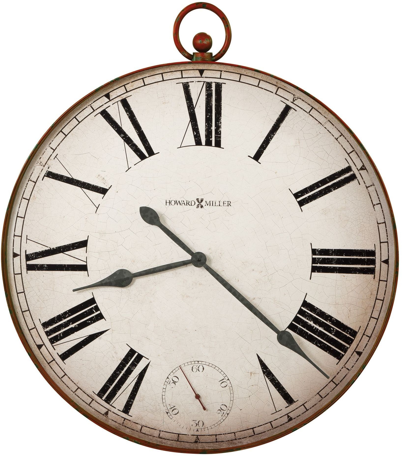 Gallery Pocket Watch II Aged Red Wall Clock from Howard Miller