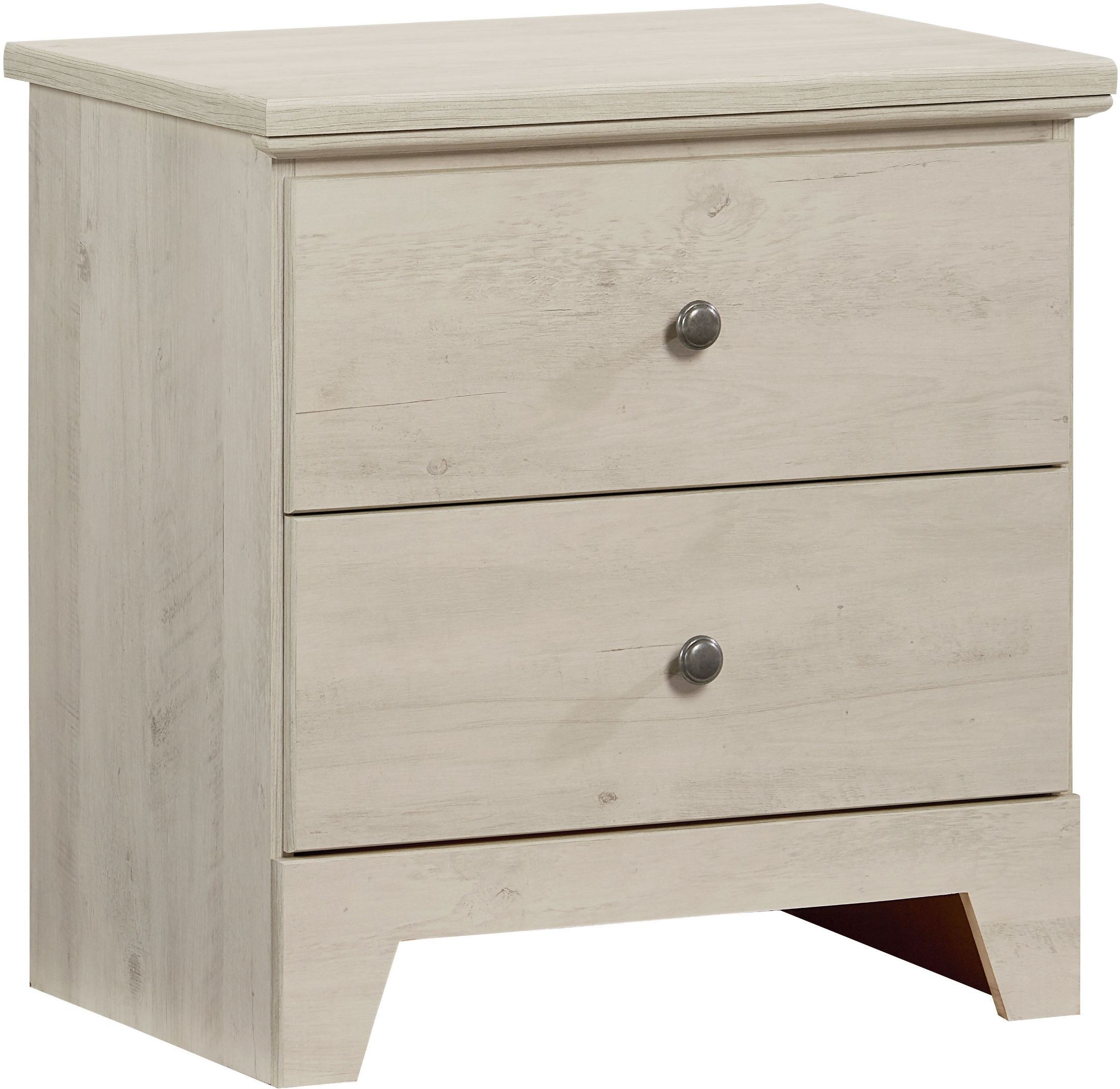 Outland Lite White Washed Pine 2 Drawer Nightstand from Standard