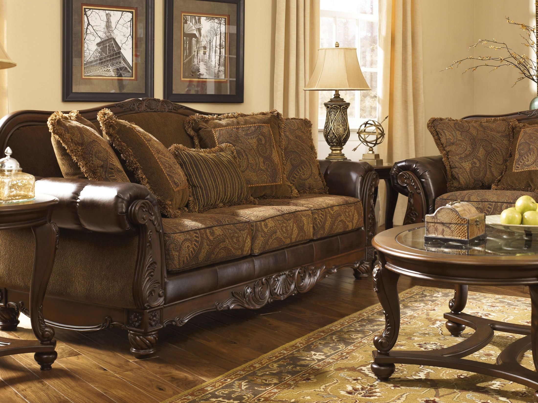 Fresco DuraBlend Antique Sofa  Chair Living Room Set from 