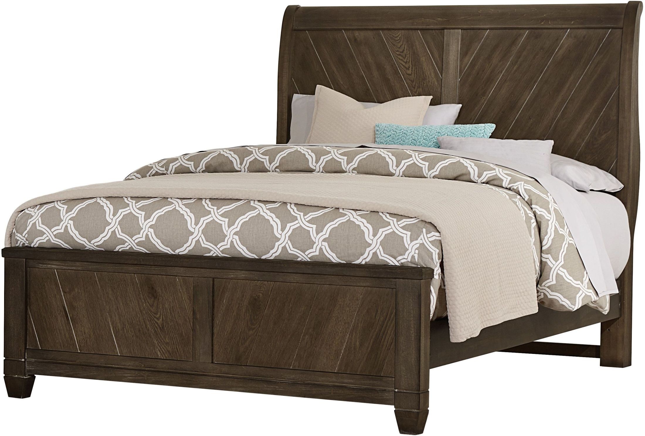 Rustic Cottage Dark Rustic Oak Queen Sleigh Bed from Vaughn Bassett