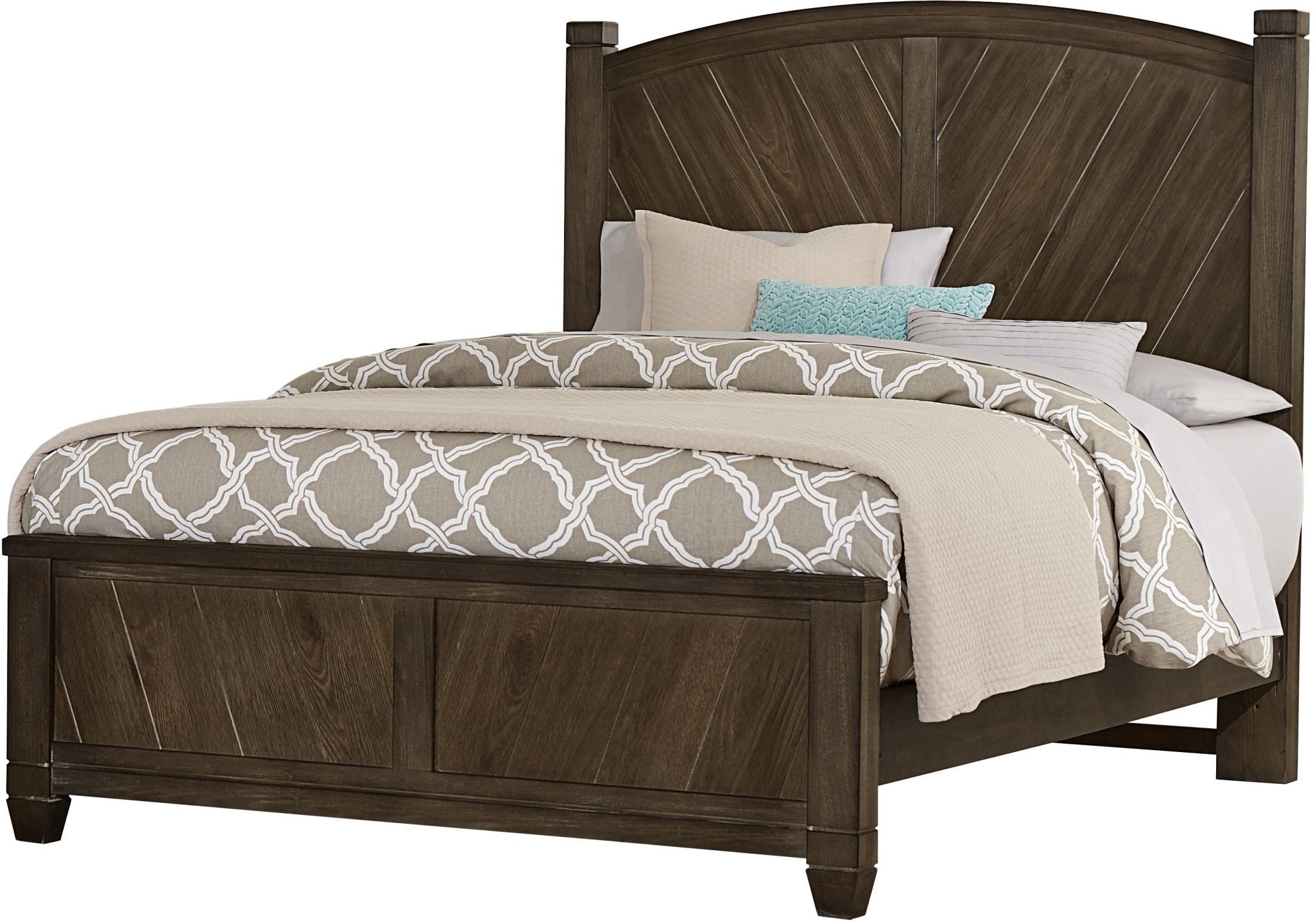Rustic Cottage Dark Rustic Oak King Panel Bed from Vaughn Bassett