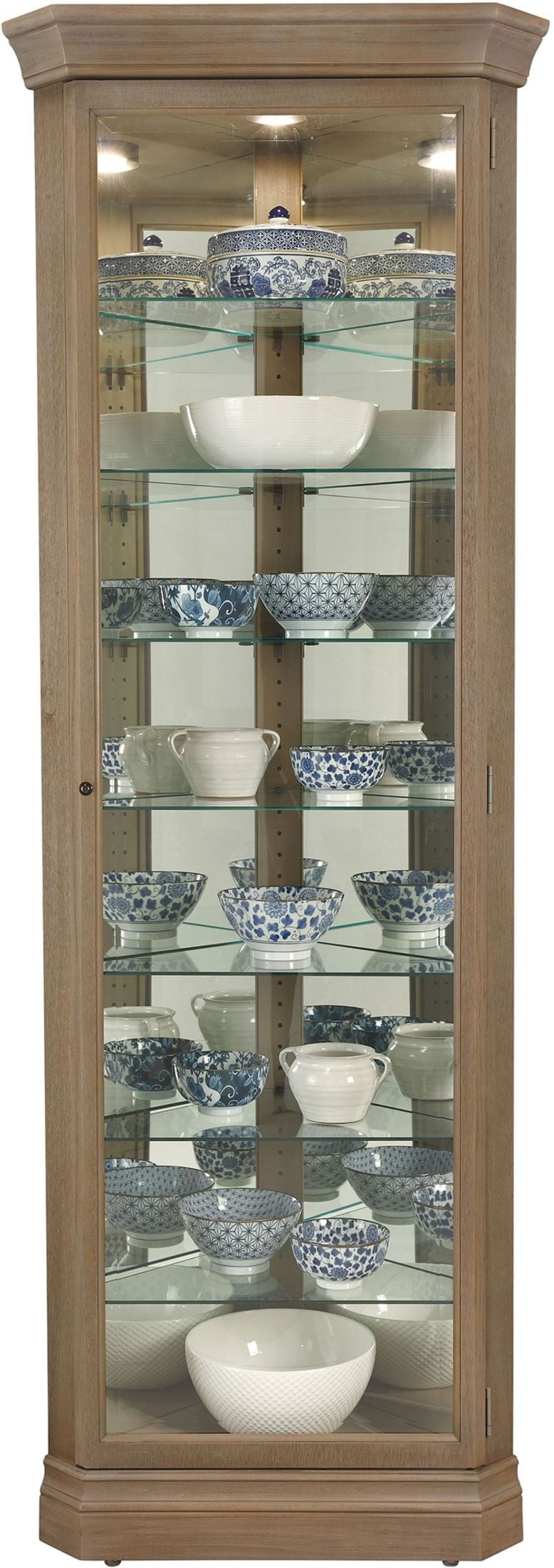 Delia III Aged Grey Curio from Howard Miller Coleman Furniture