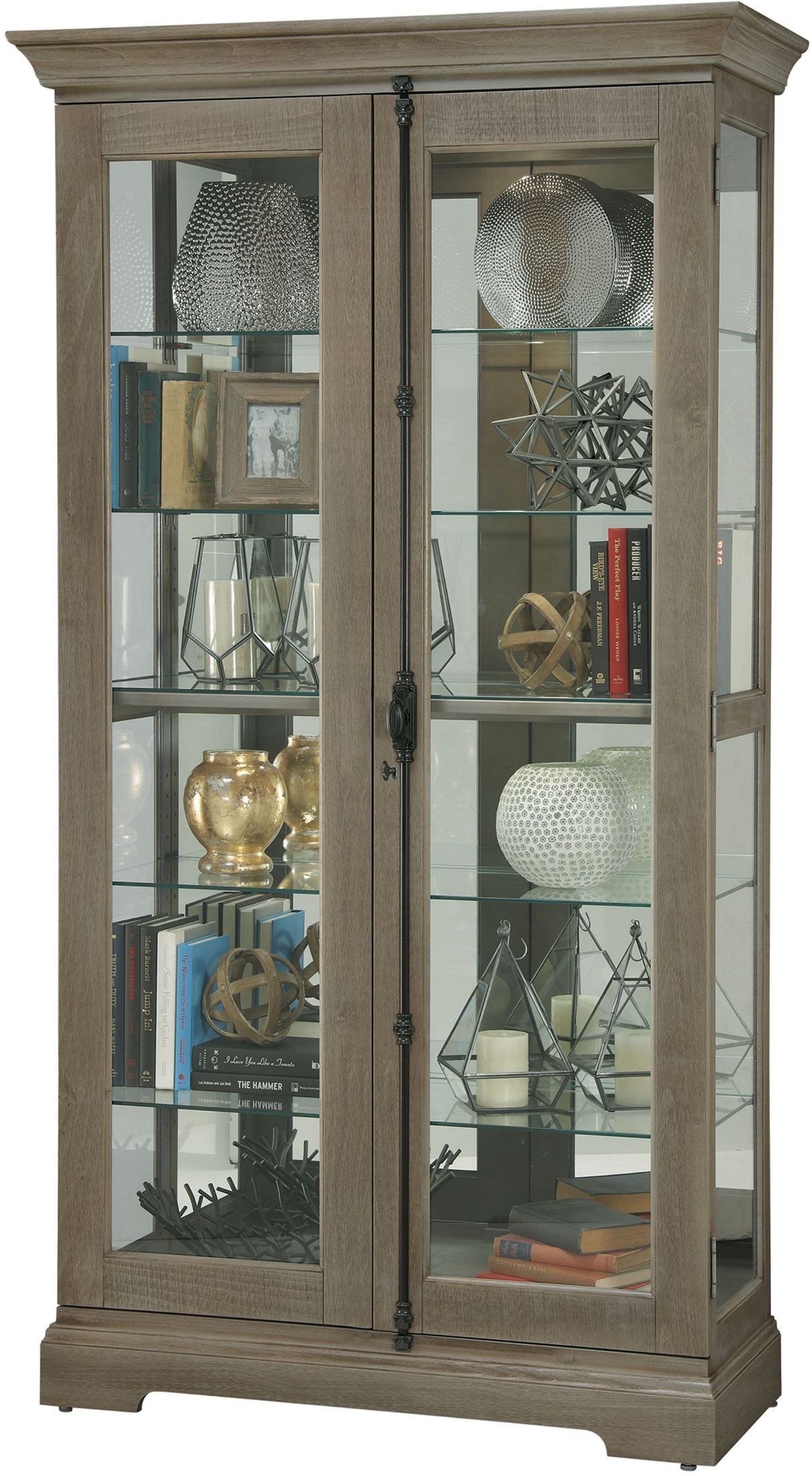 Waylon II Aged Grey Curio from Howard Miller Coleman Furniture