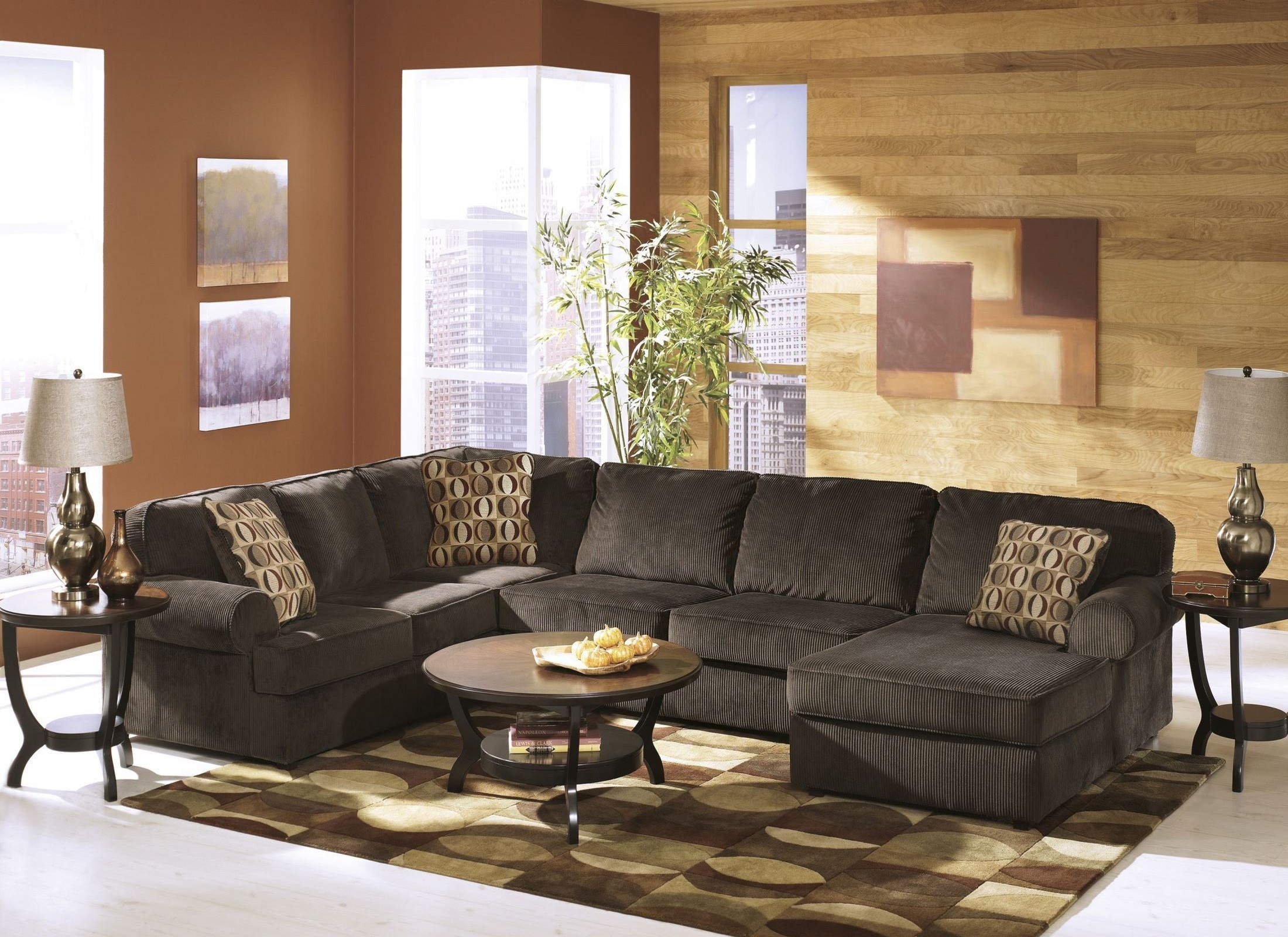 Vista Chocolate RAF Sectional from Ashley (6840417) Coleman Furniture