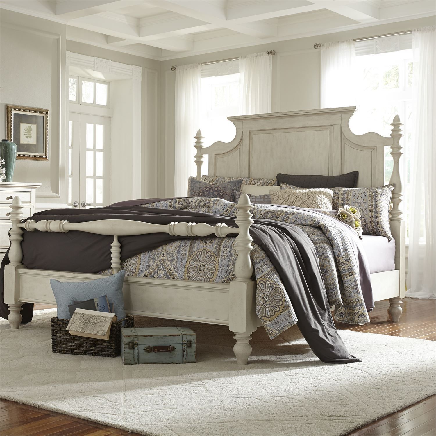High Country White Queen Poster Bed from Liberty (697BRQPS) Coleman Furniture