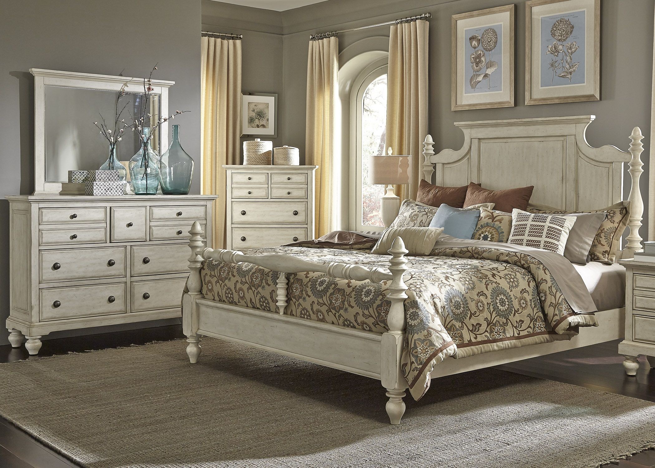 High Country White Poster Bedroom Set From Liberty 697 BR QPS   697 Br90 