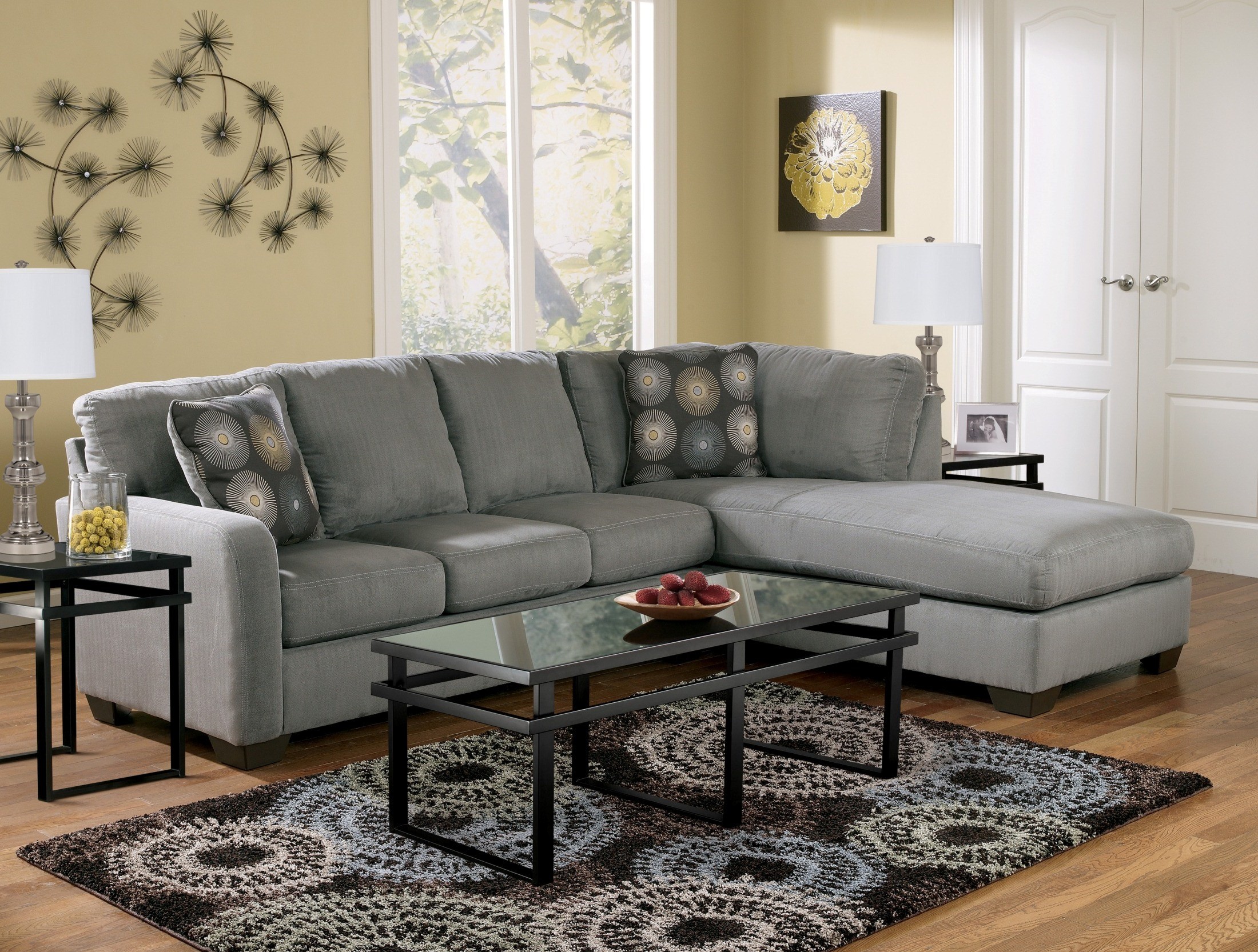 Zella Charcoal Right Arm Facing Sectional from Ashley (702001766