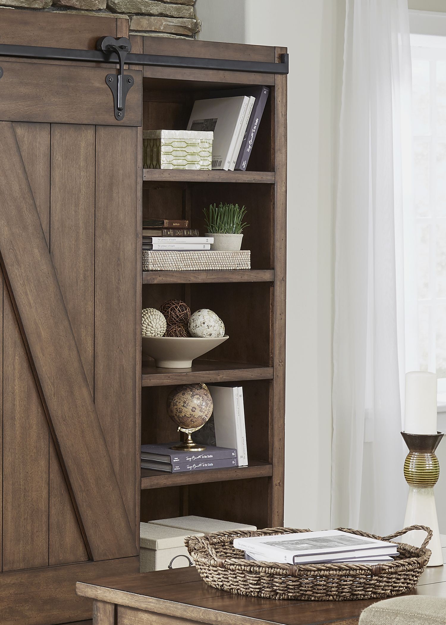 Lancaster II Antique Brown Entertainment Wall Unit from Liberty