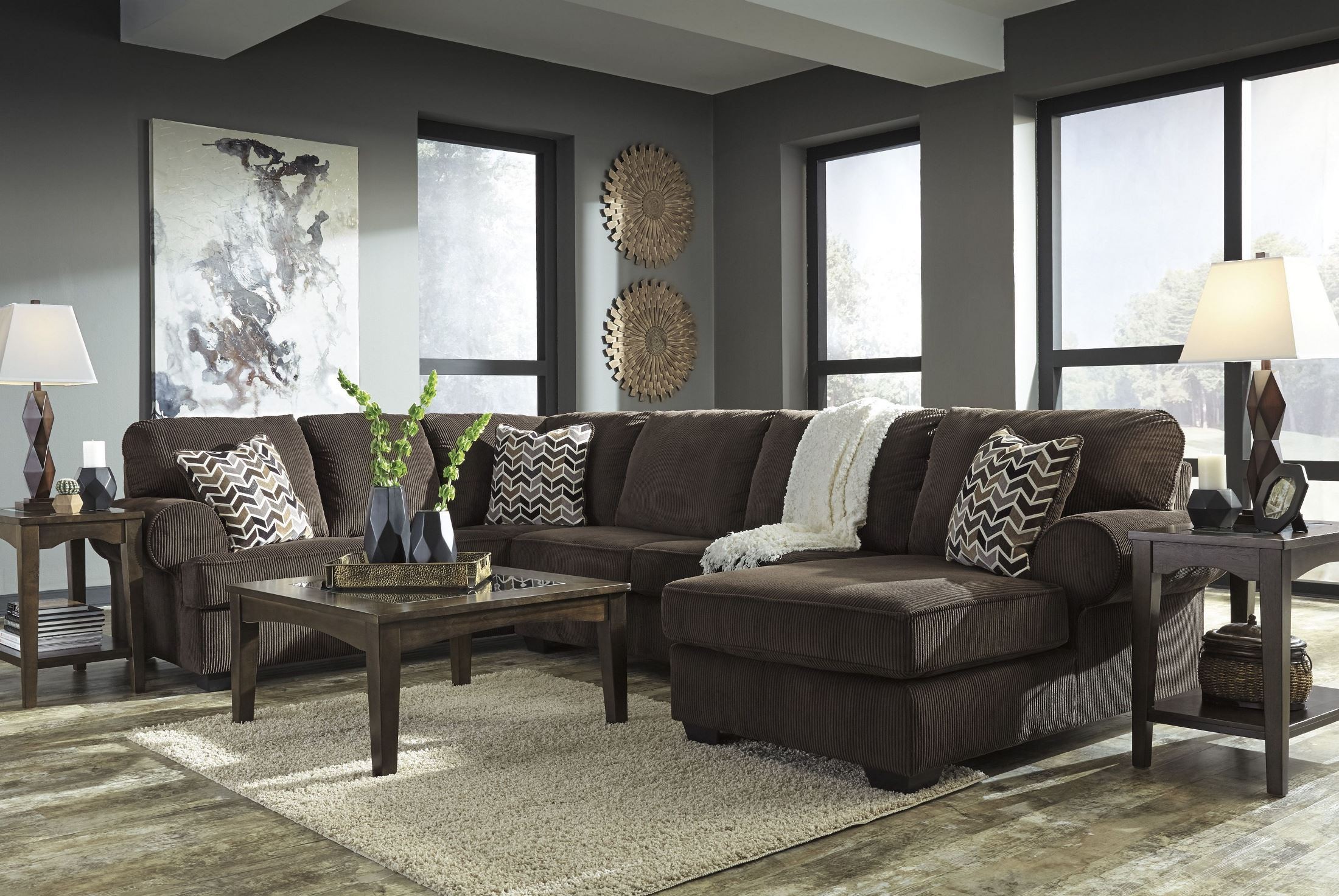 Jinllingsly Chocolate RAF Sectional from Ashley Coleman Furniture