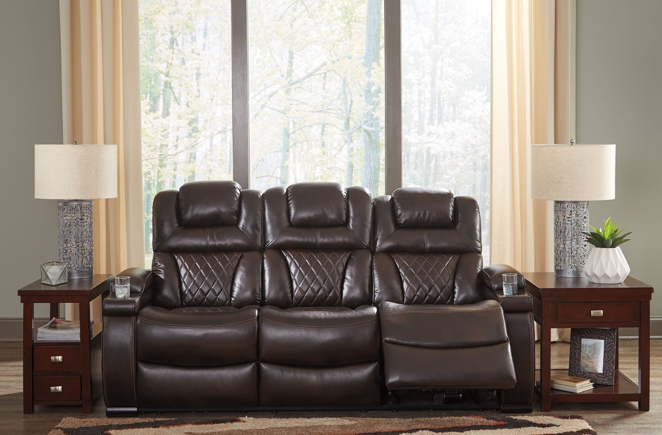 Warnerton Chocolate Power Reclining Sofa