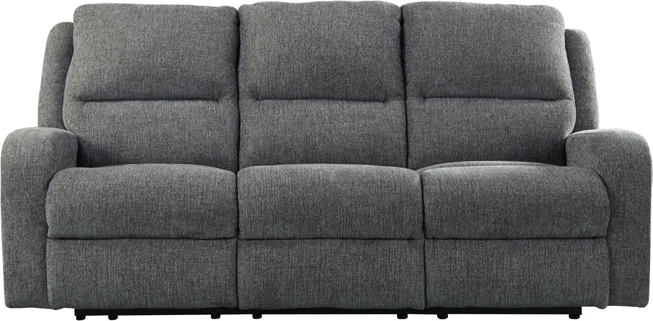 Krismen Charcoal Power Reclining Sofa with Adjustable Headrest from