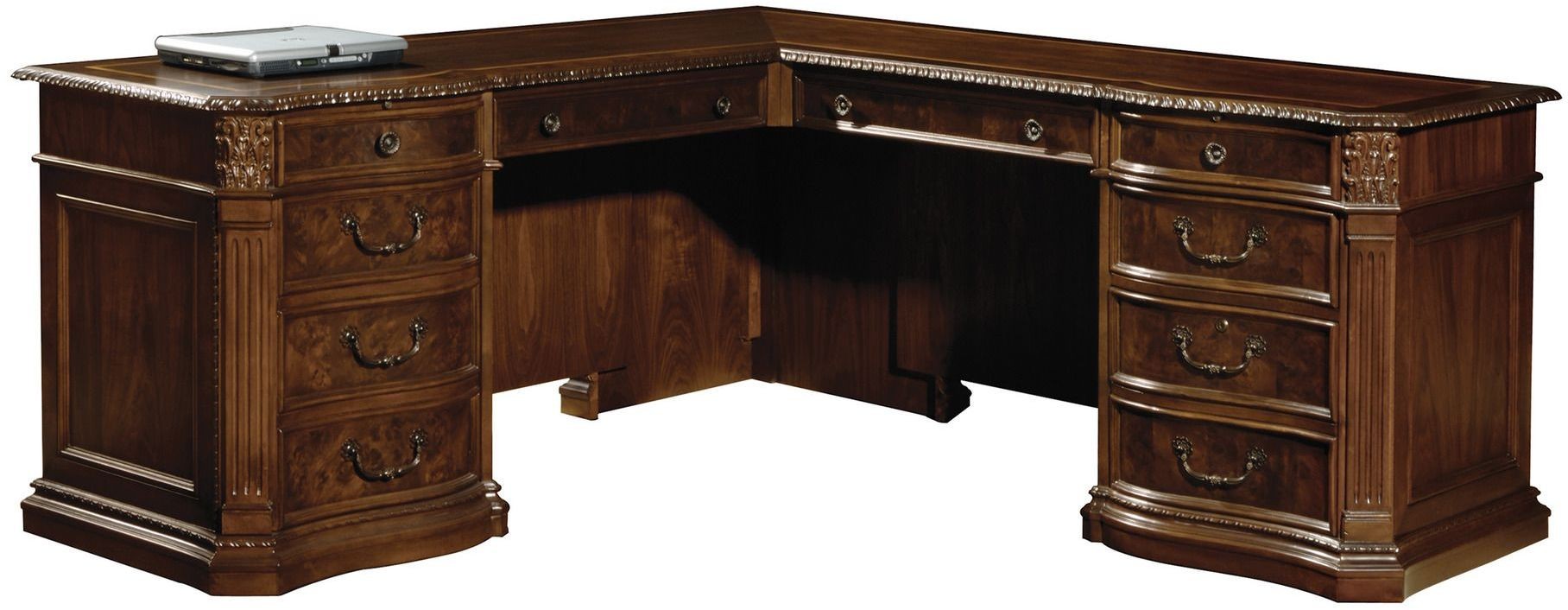 Old World Walnut LDesk from Hekman Furniture Coleman Furniture