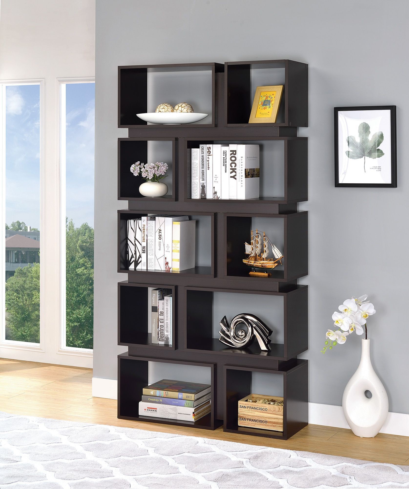 Black Five Tier Bookcase from Coaster Coleman Furniture