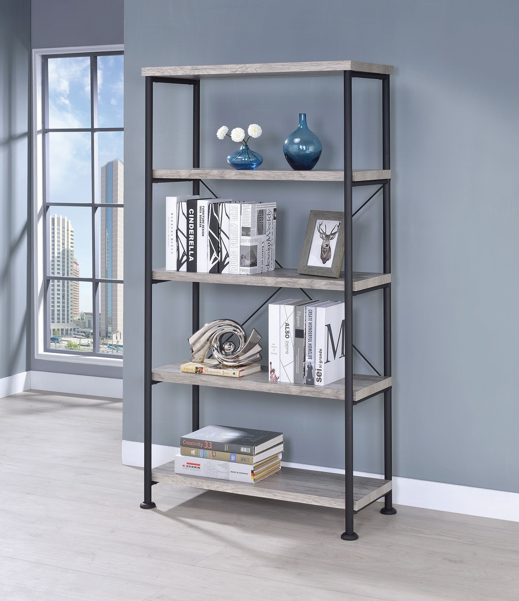 30" Gray Driftwood Bookcase from Coaster Coleman Furniture