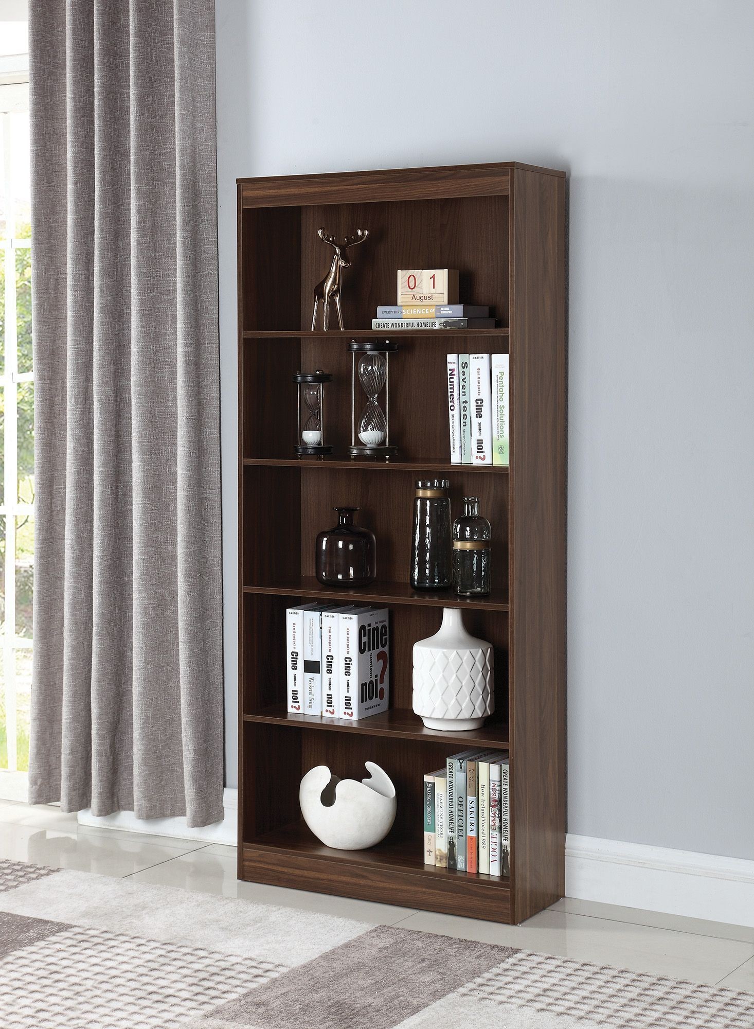 801808 Dark Walnut 5 Shelf Bookcase from Coaster Coleman Furniture