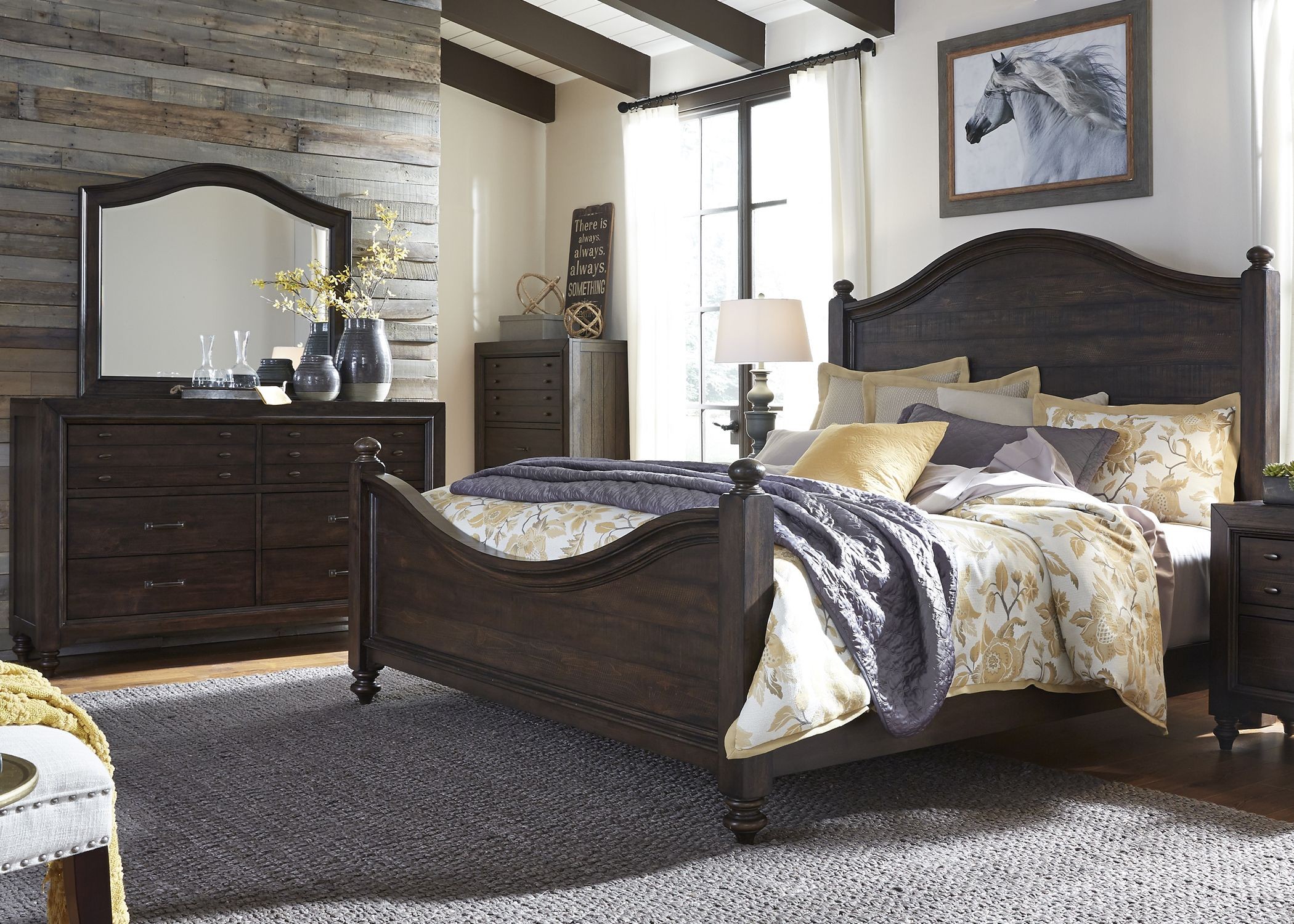 Catawba Hills Peppercorn Poster Bedroom Set from Liberty Coleman