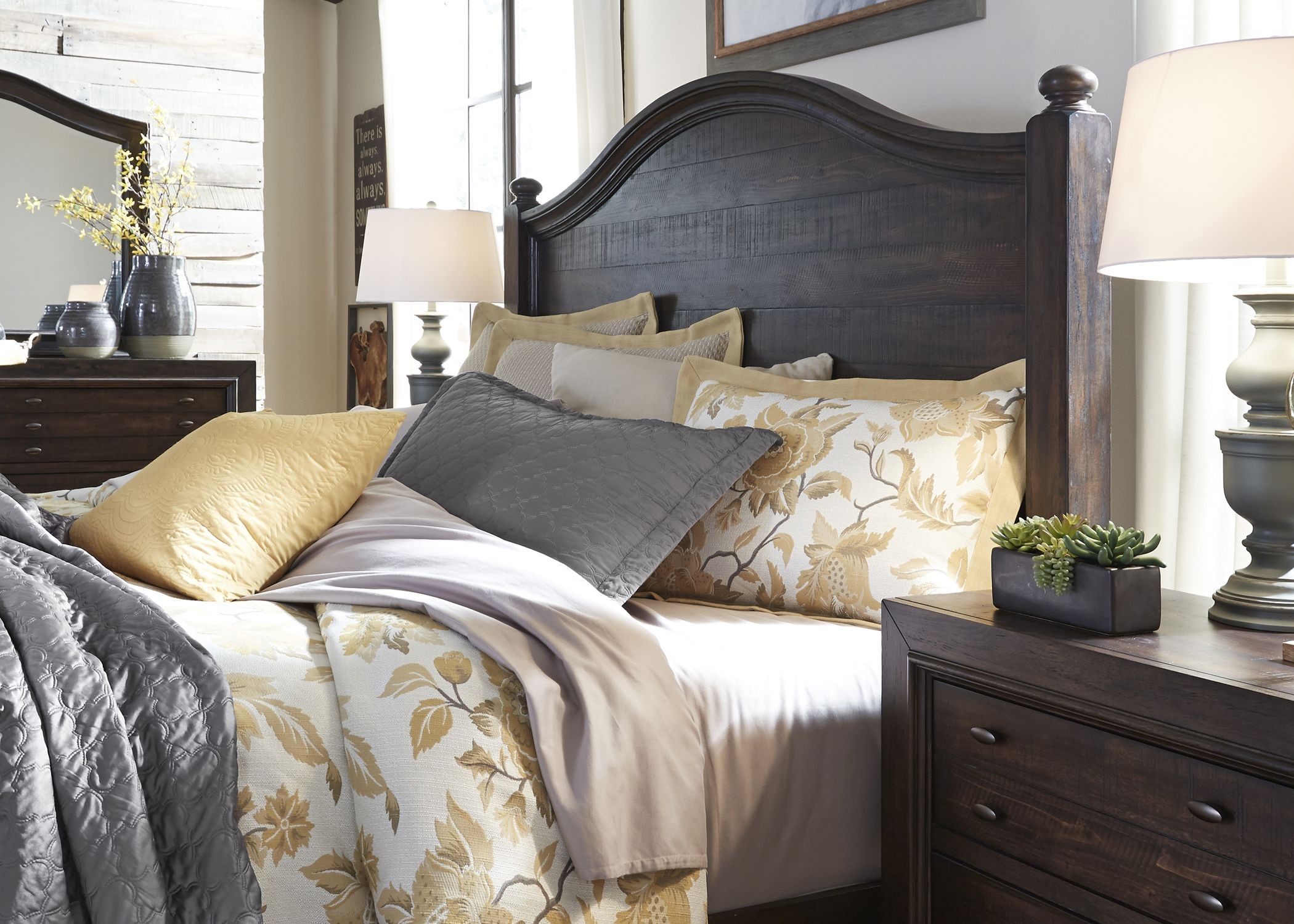 Catawba Hills Peppercorn Poster Bedroom Set from Liberty Coleman