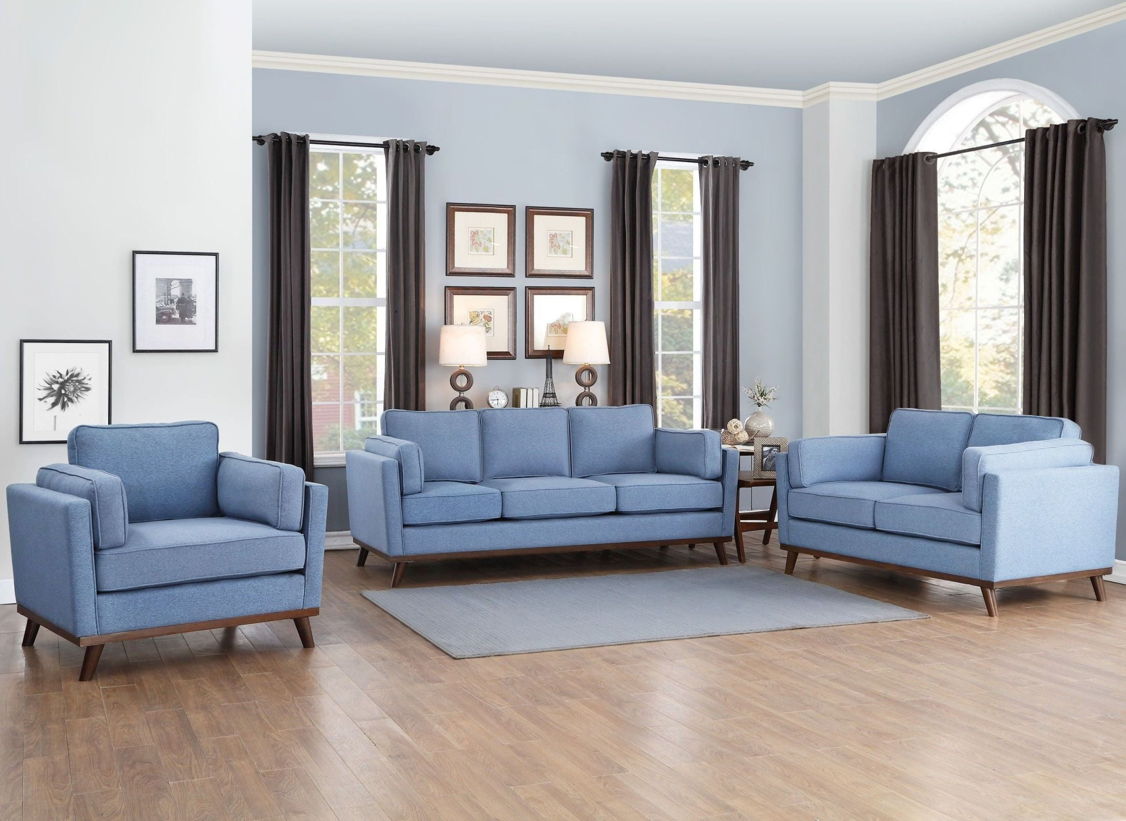 Bedos Blue Living Room Set from Homelegance