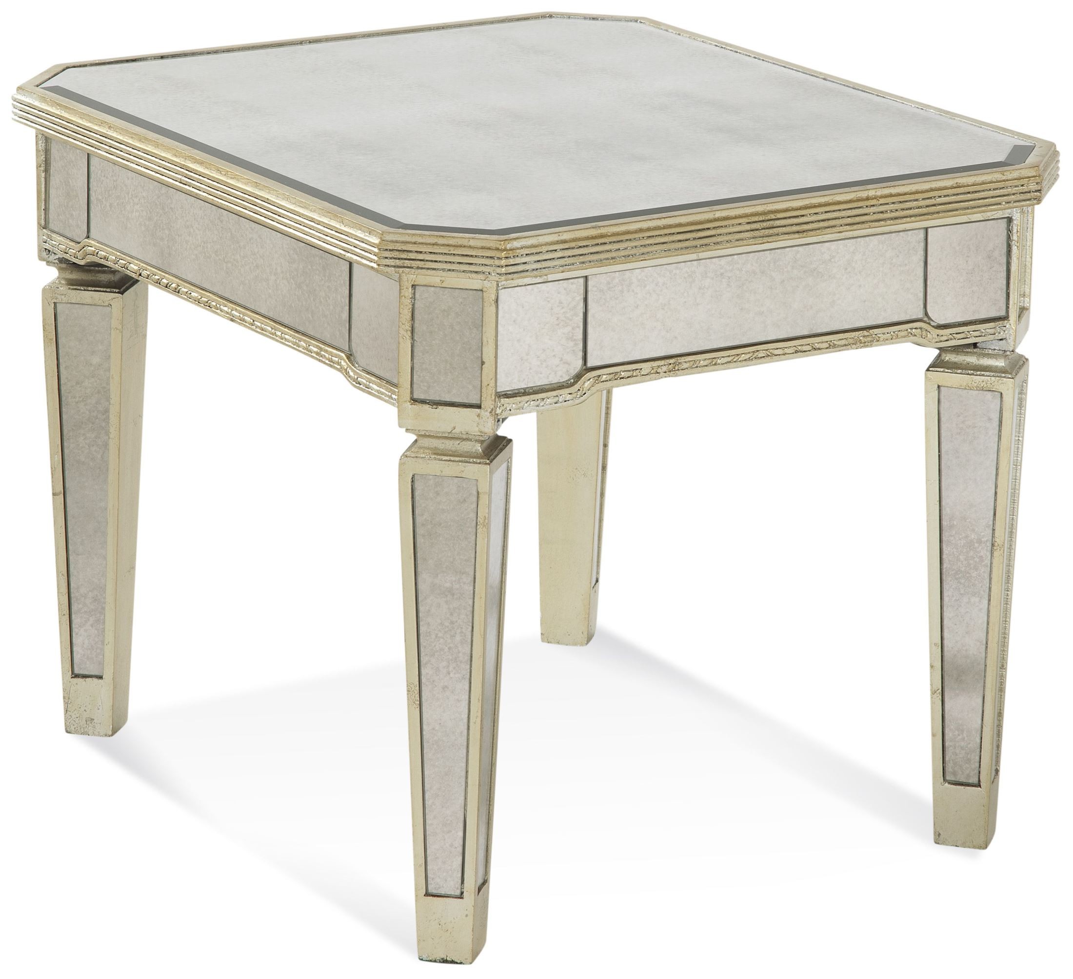 Mirrored Rectangular End Table from Bassett Mirror Coleman
