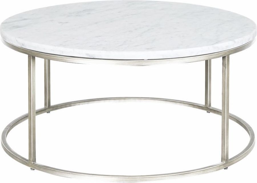 Julien White And Chrome Round Cocktail Table from Casana Coleman