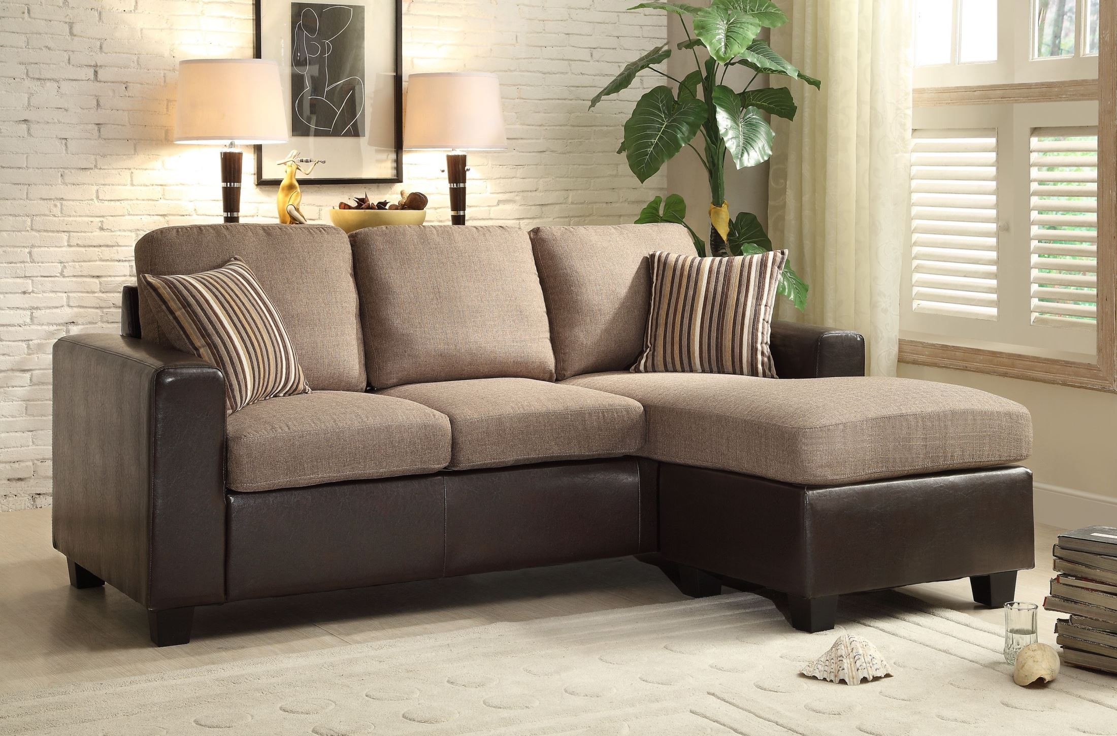 Slater Greyish Brown Reversible Sectional Sofa from Homelegance (84013SC) Coleman Furniture