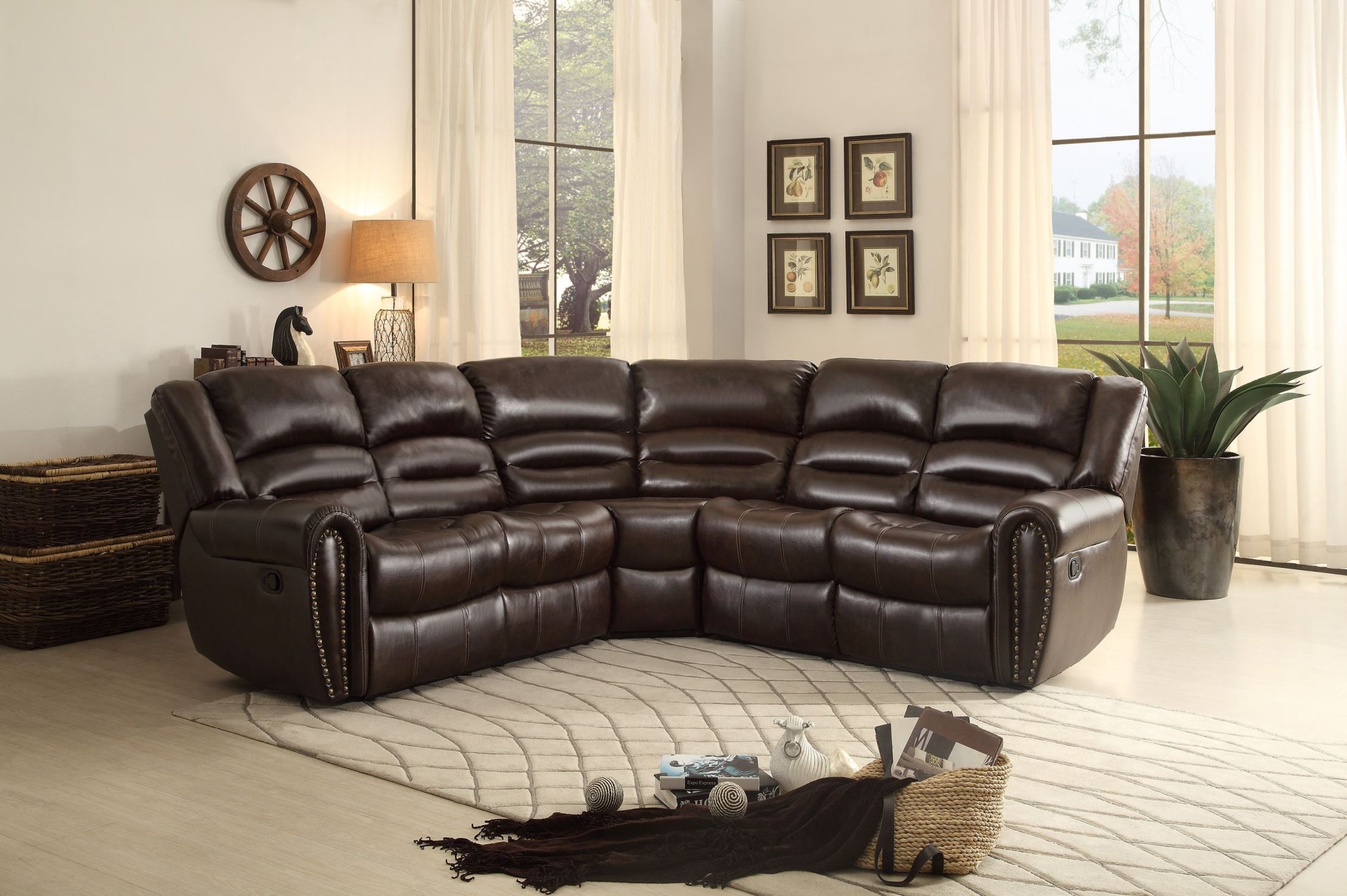 Palmyra Dark Brown Reclining Sectional from Homelegance Coleman Furniture
