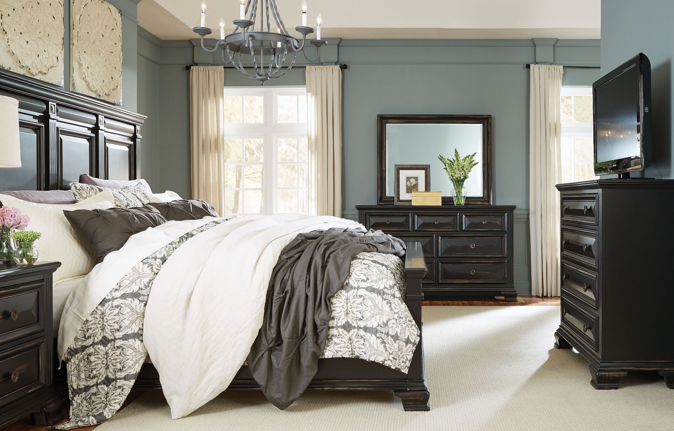 Passages Vintage Black Queen Panel Bed from Standard Furniture Coleman Furniture