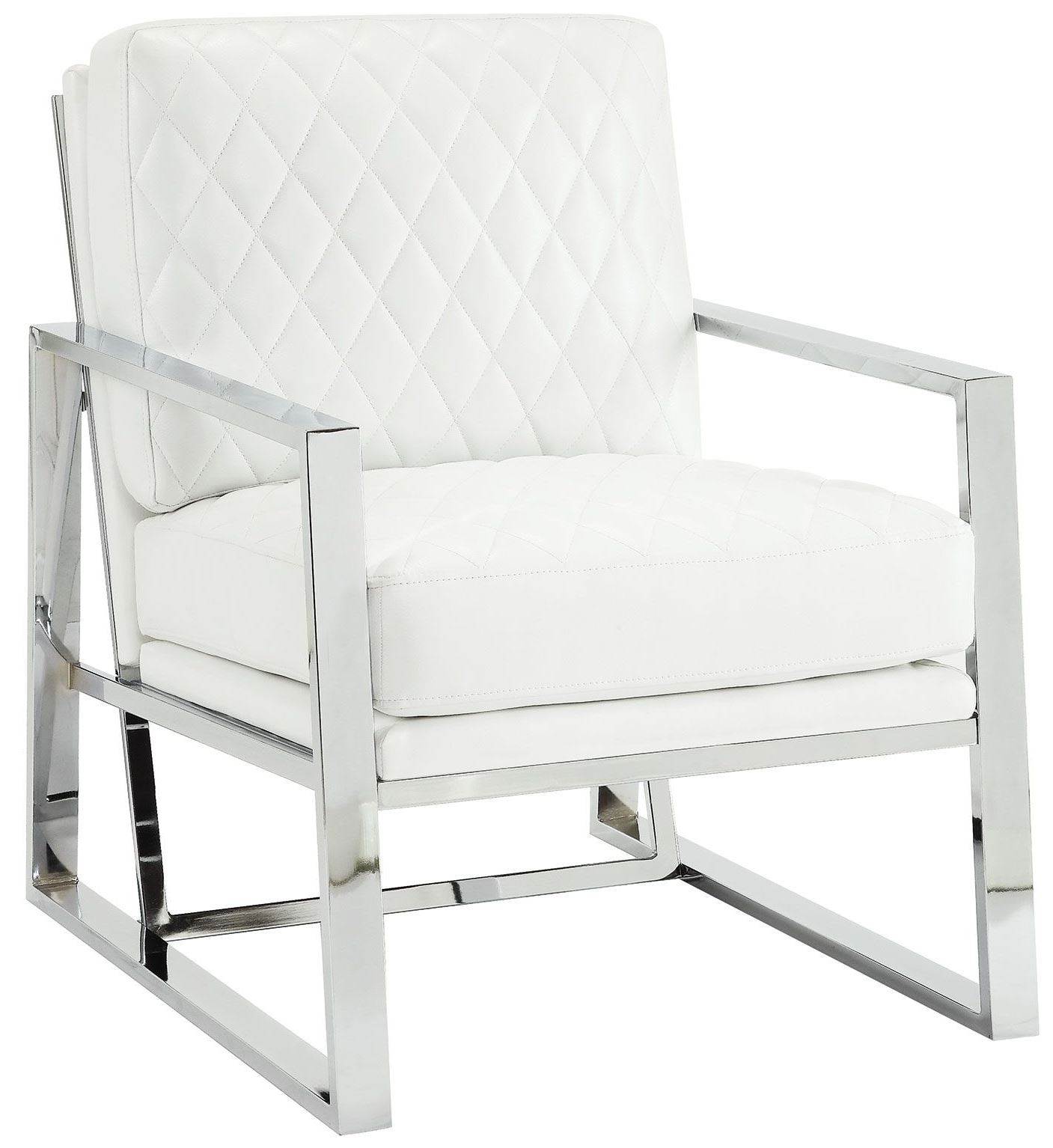 White Leatherette Accent Chair from Coaster (900623) Coleman Furniture