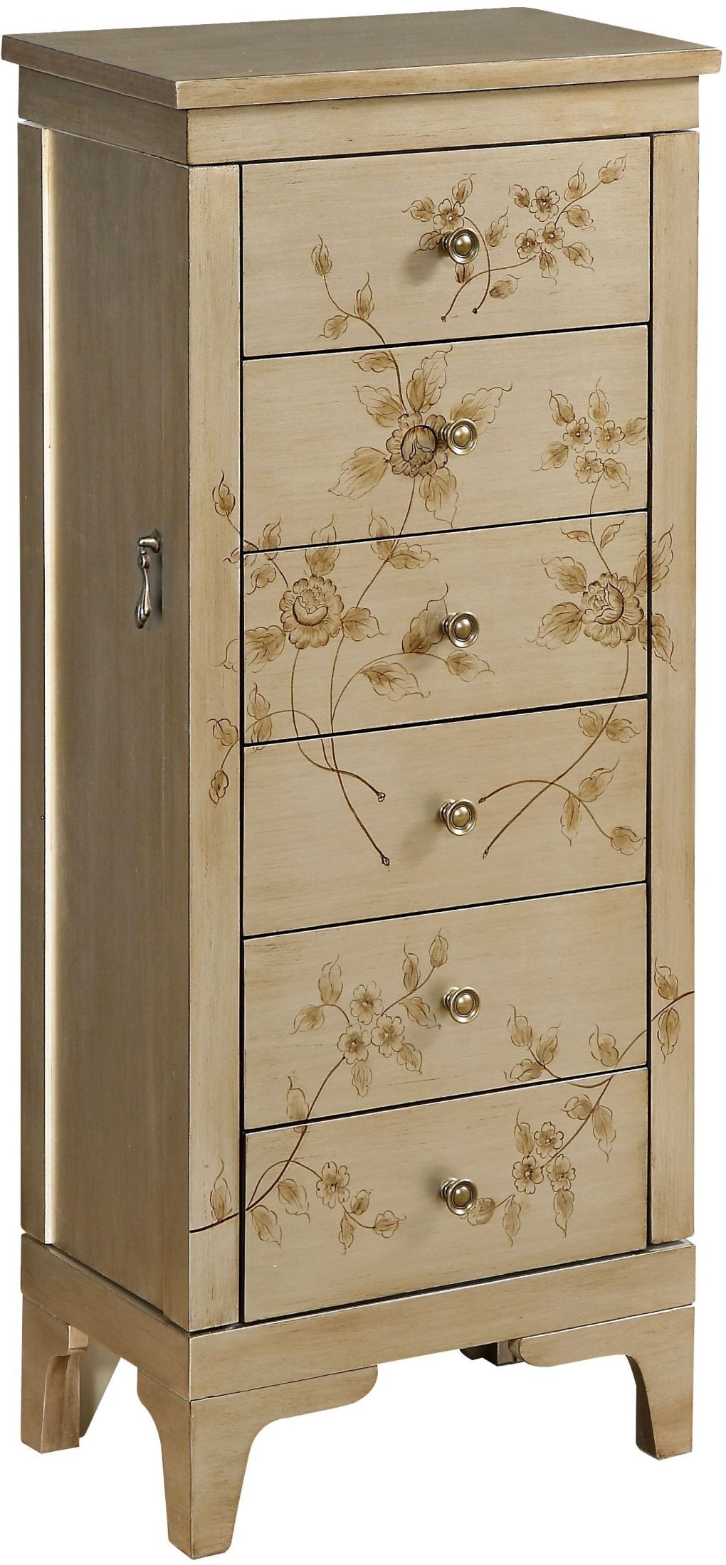 Rio Metallic Gold Jewelry Armoire from Coast to Coast Coleman Furniture