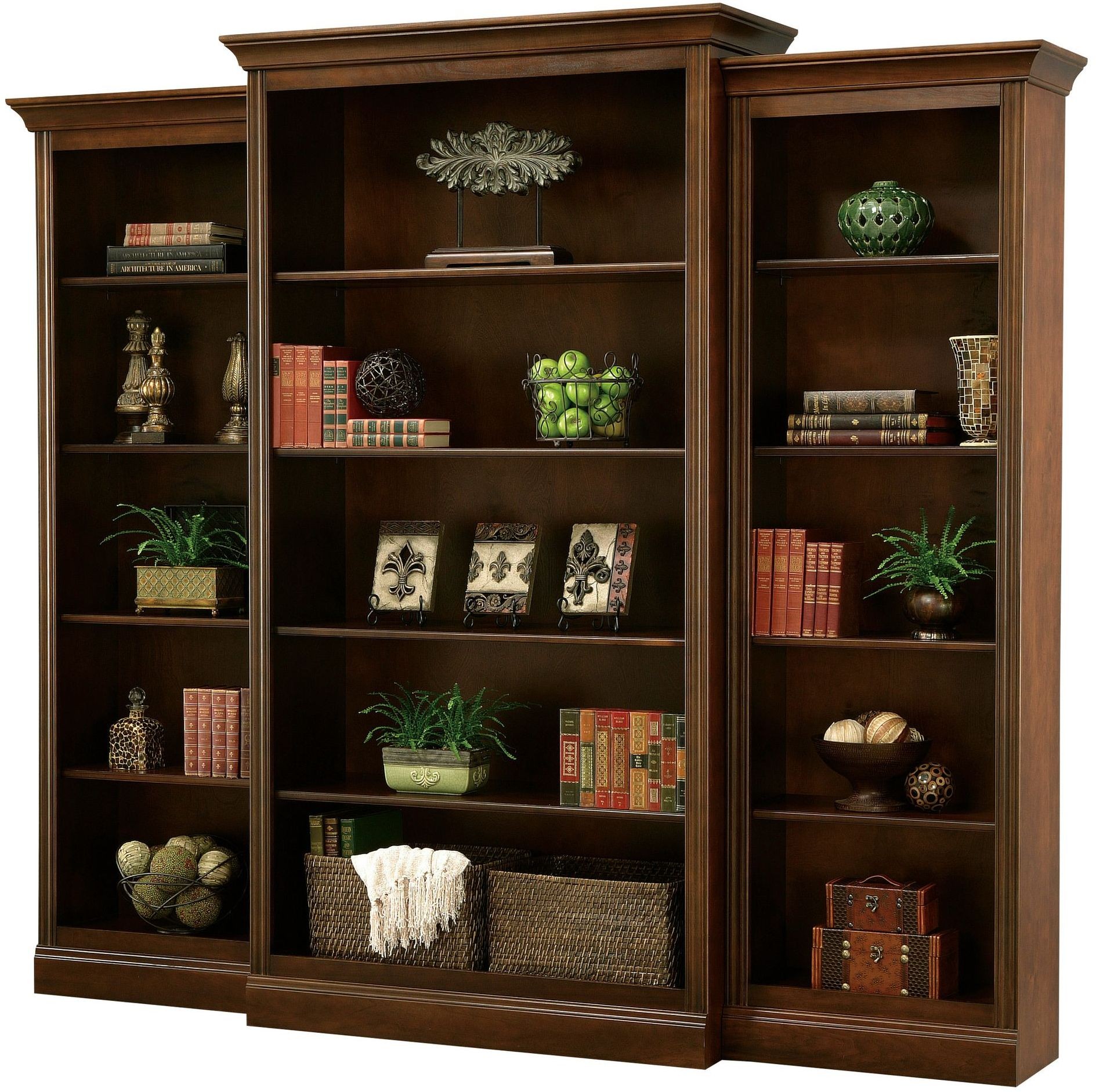 Oxford 85" Cherry Bookcase Set from Howard Miller Coleman Furniture