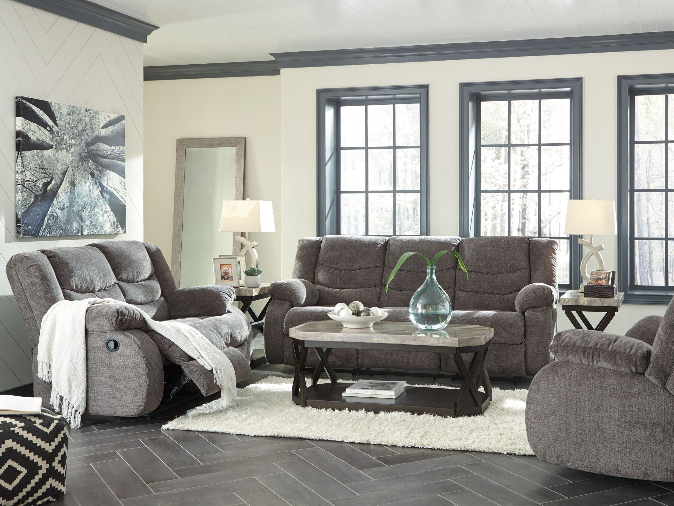 Tulen Gray Reclining Loveseat from Ashley Coleman Furniture