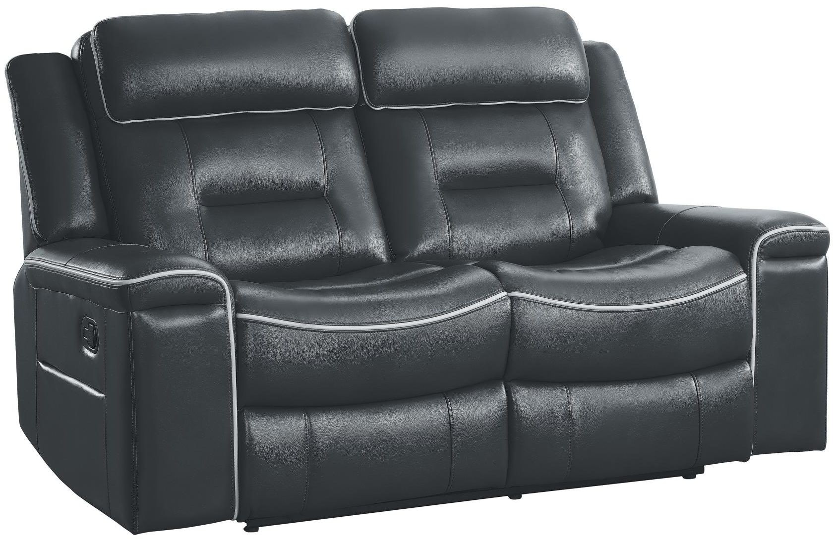 Darwan Dark Gray Double Lay Flat Reclining Love Seat from Homelegance