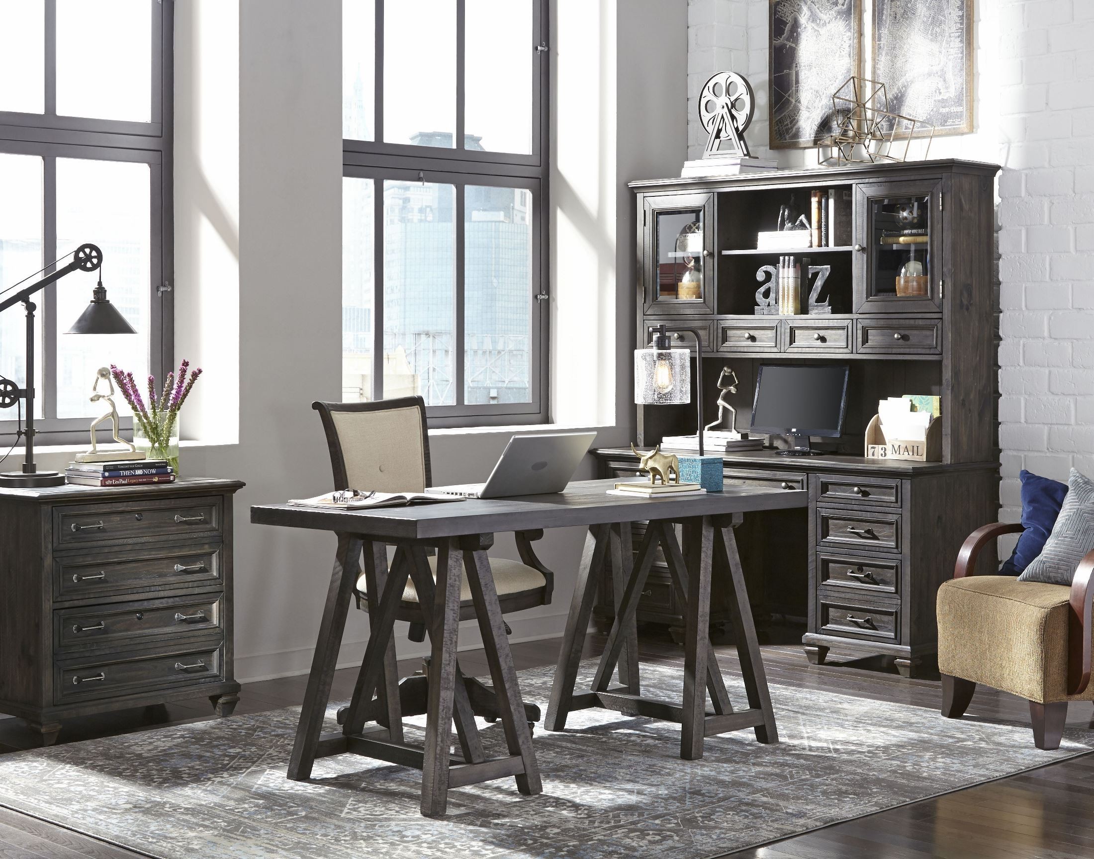 Sutton Place Weathered Charcoal Home Office Set from Magnussen Home Coleman Furniture