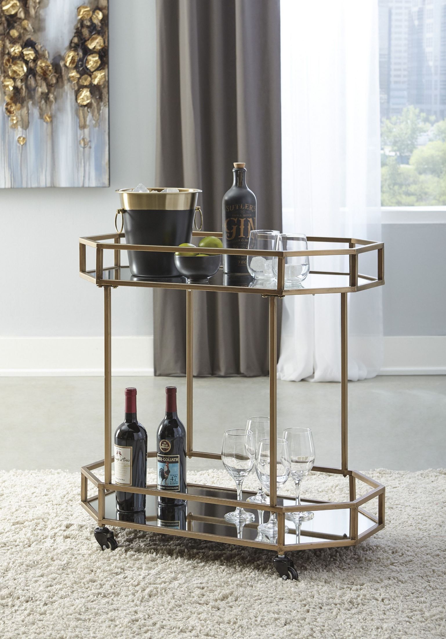 Daymont Gold Bar Cart from Ashley Coleman Furniture