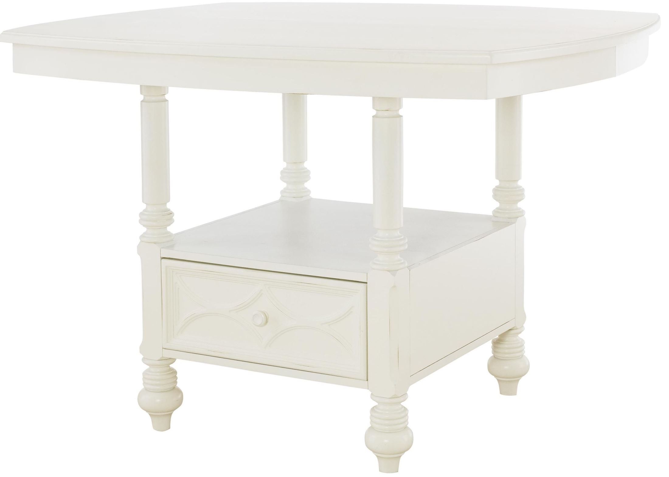 Lynn Haven Soft Dover White Extendable Storage Dining Table from American Drew (416705R