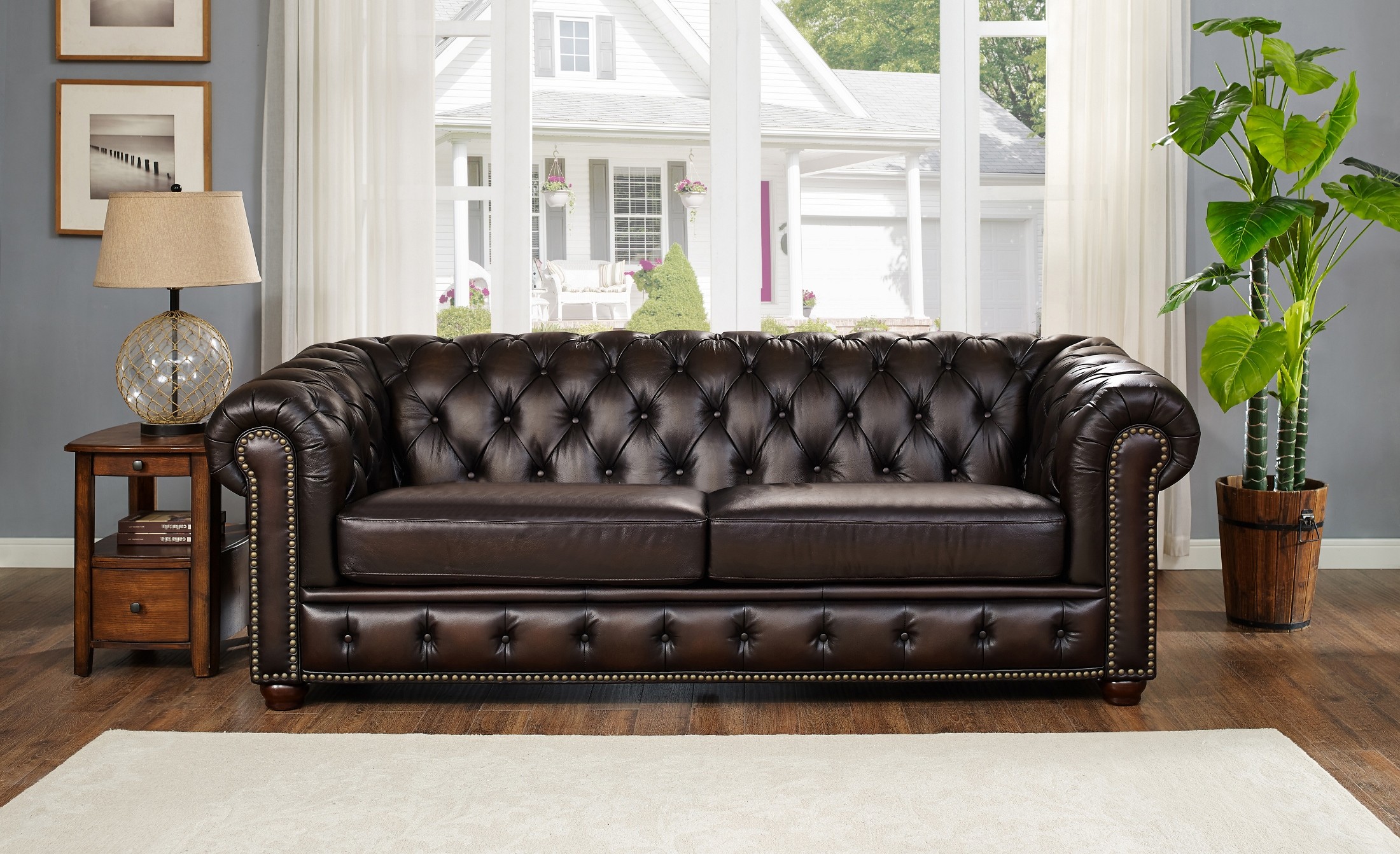 Albany Brown Leather Sofa from Amax Leather Coleman Furniture