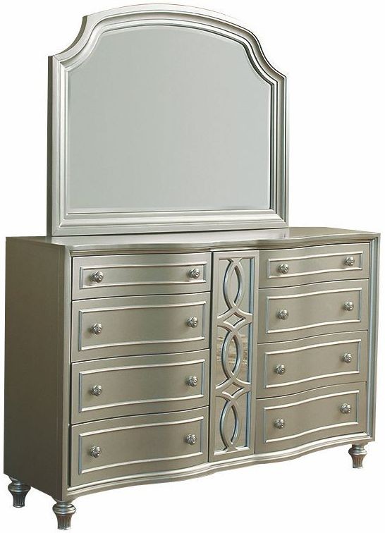 Regency Park Pearlized Silver Panel Bedroom Set from ...