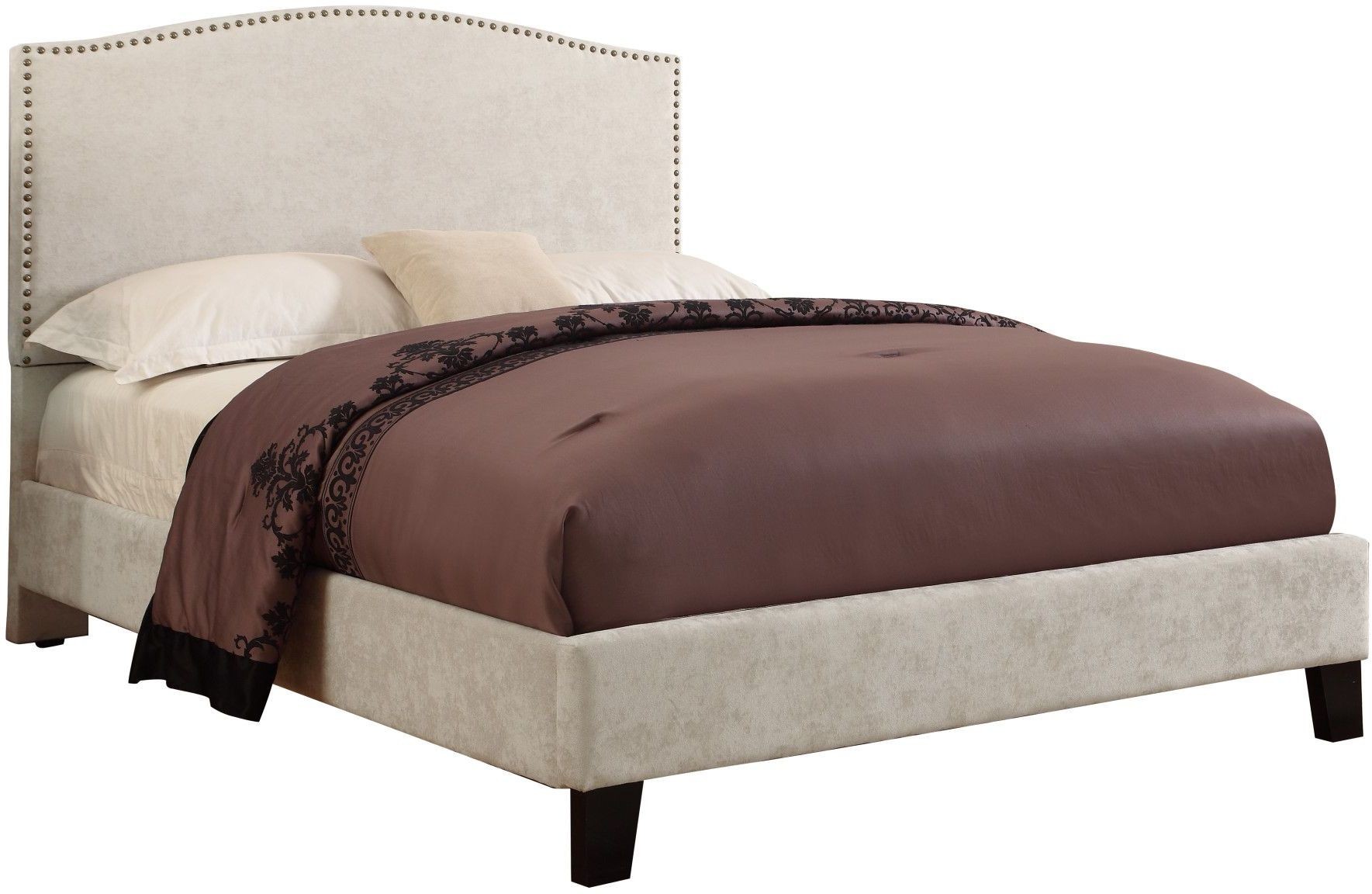 Colton Cream King Upholstered Platform Bed from Emerald Home Coleman