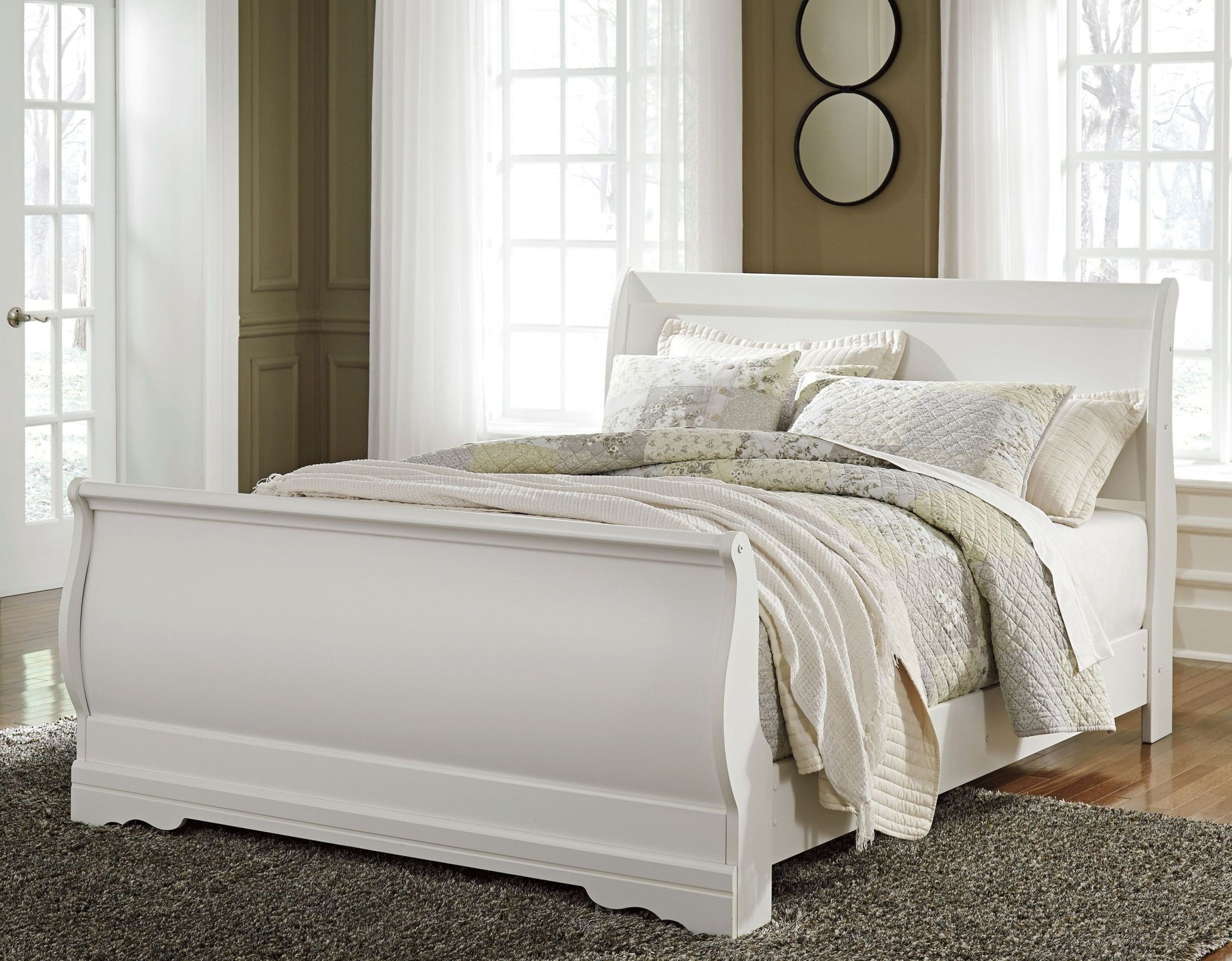 Anarasia White King Sleigh Bed from Ashley Coleman Furniture