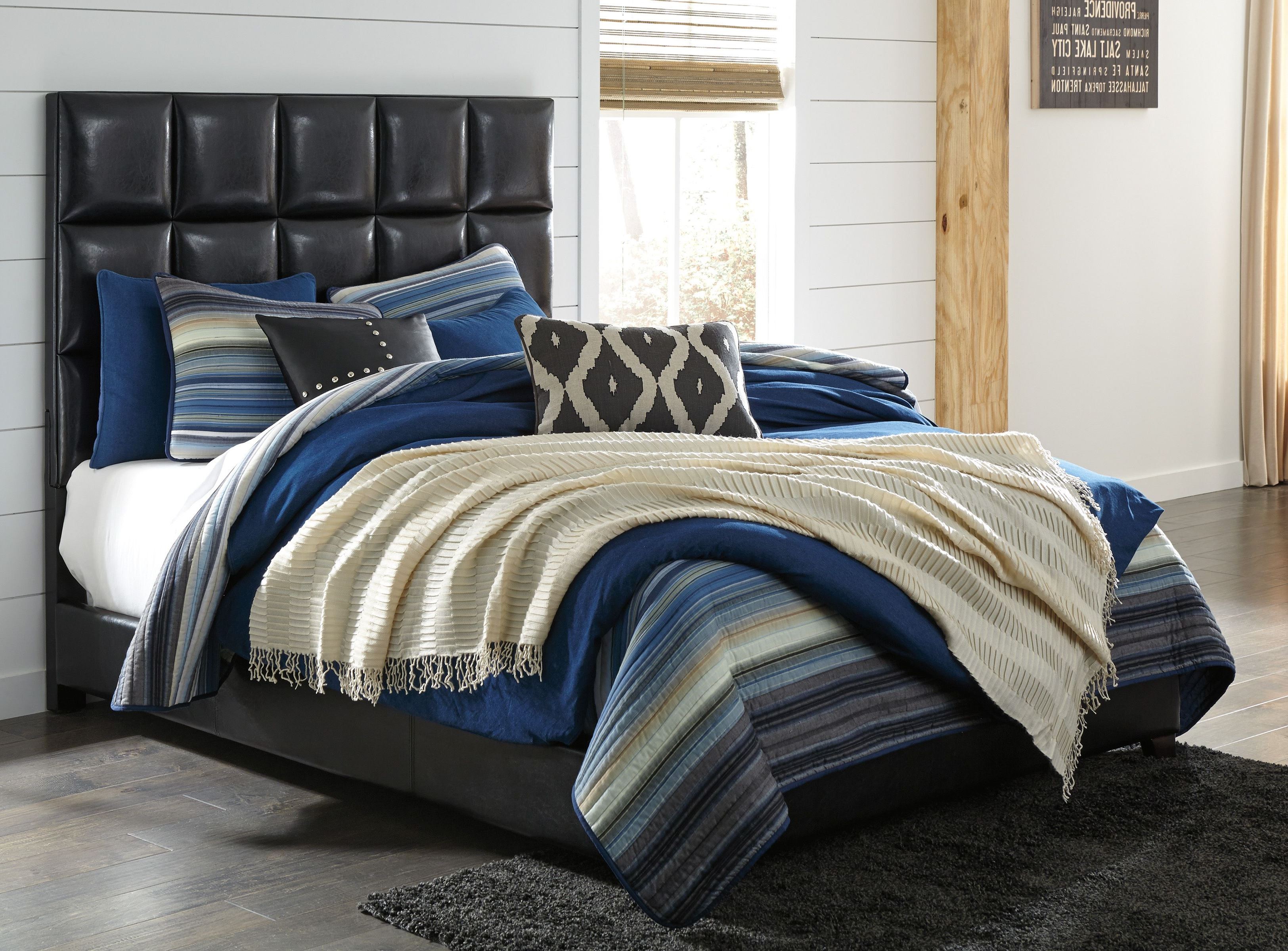 Contemporary Black Queen Upholstered Panel Bed from Ashley Coleman