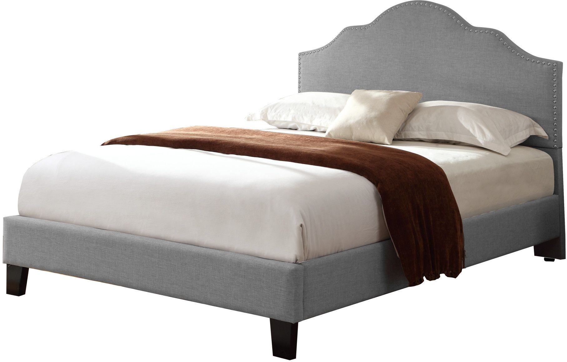 Madison Light Gray Cal. King Upholstered Platform Bed from ...