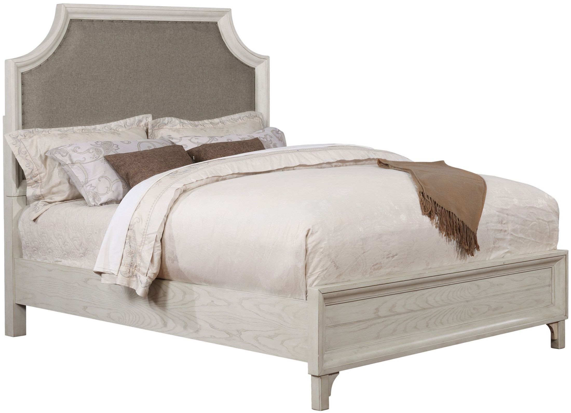 Mystic Cay White Queen Upholstered Panel Bed from Avalon Furniture