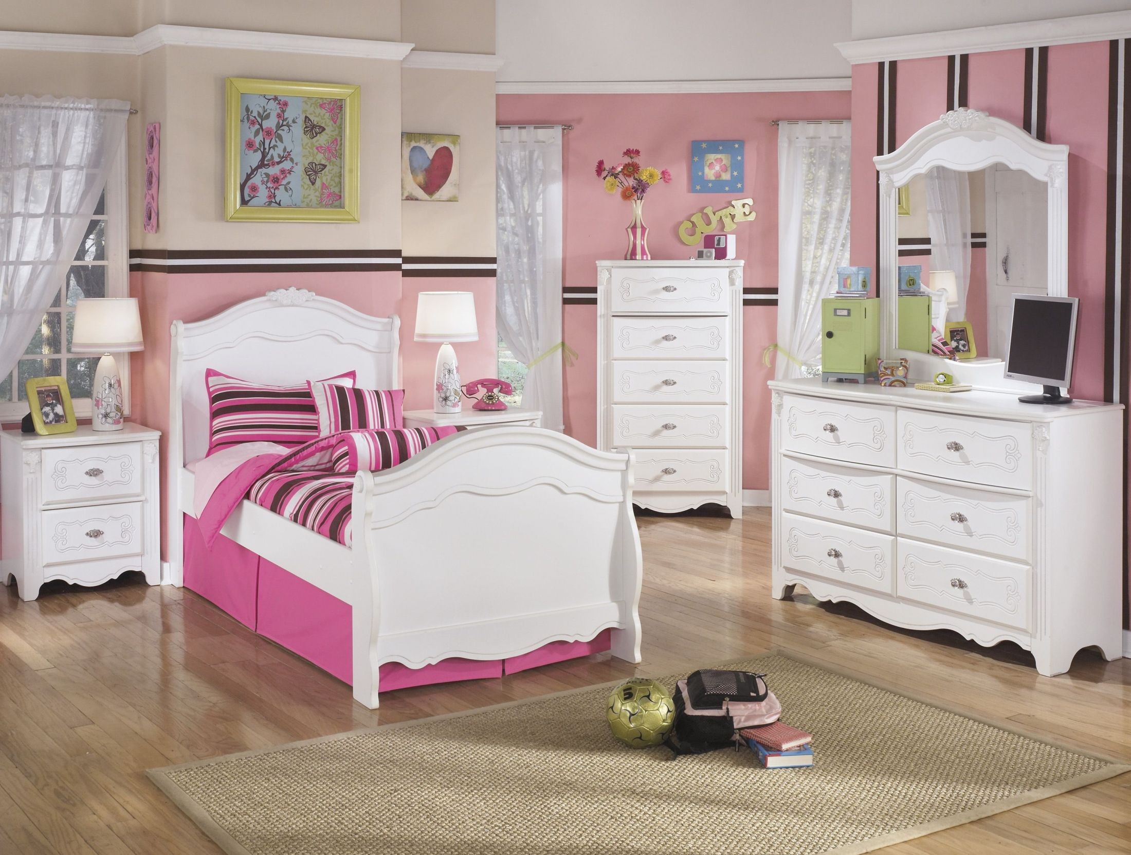 Affordable Pink Kids Bedroom Set - 73u767o