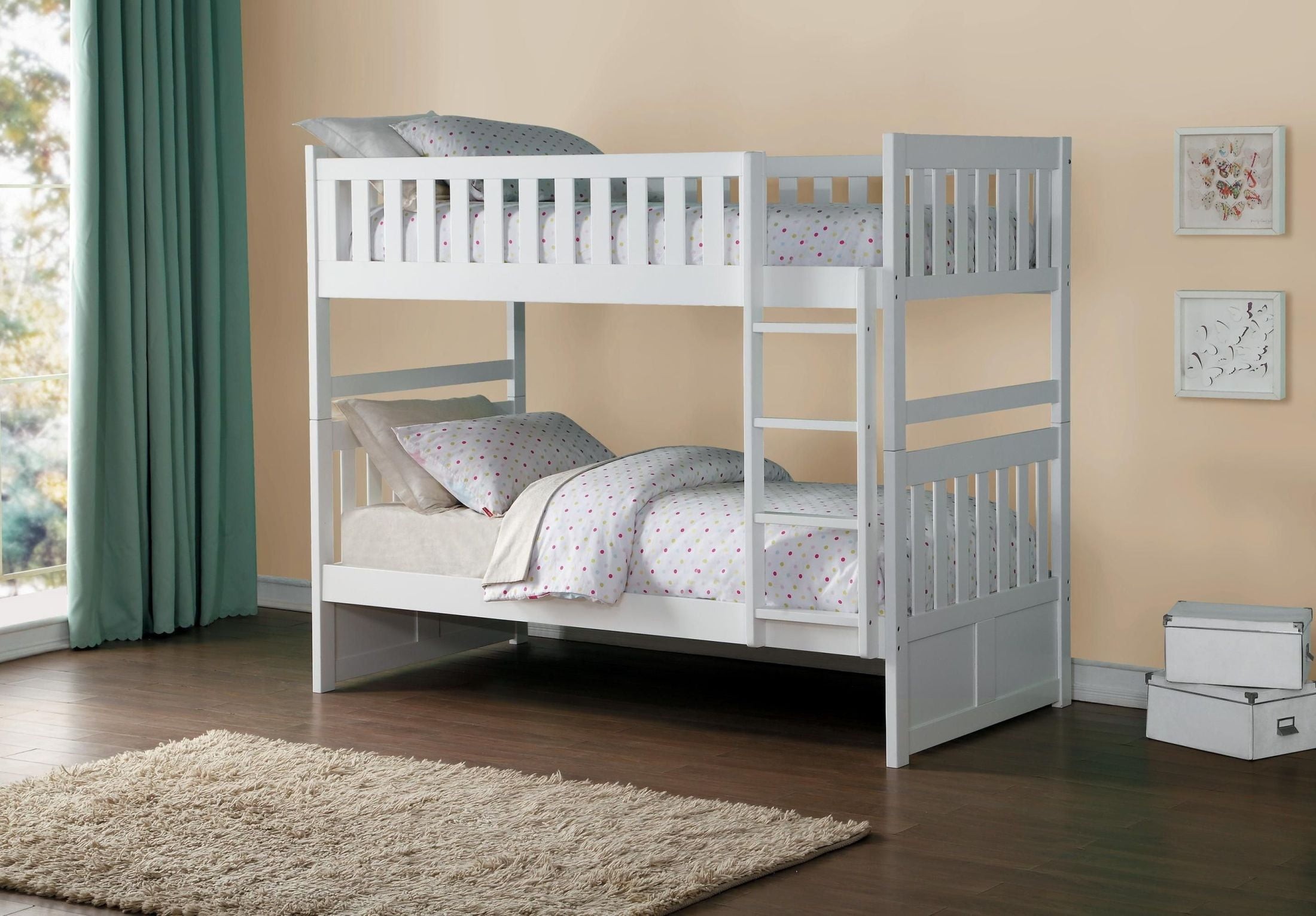 Galen White Twin Over Twin Bunk Bed from Homelegance Coleman Furniture