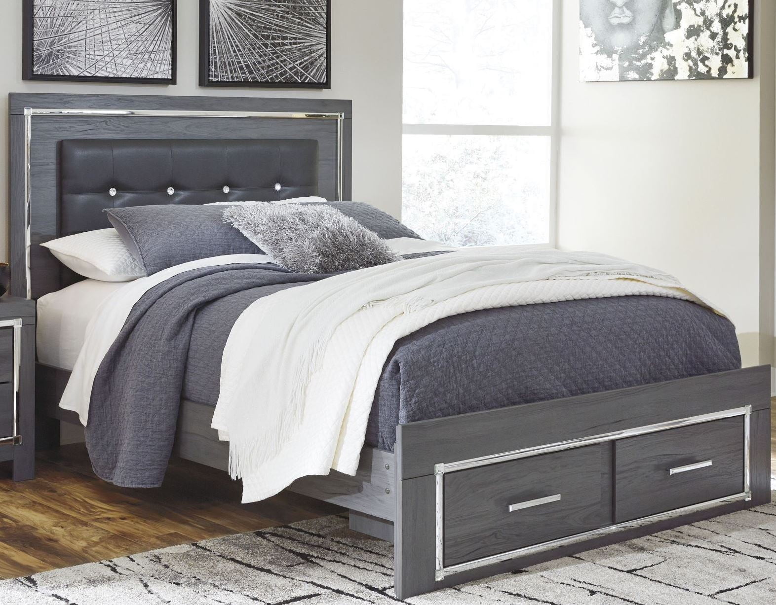 Lodanna Gray Full Upholstered Panel Storage Bed from Ashley Coleman
