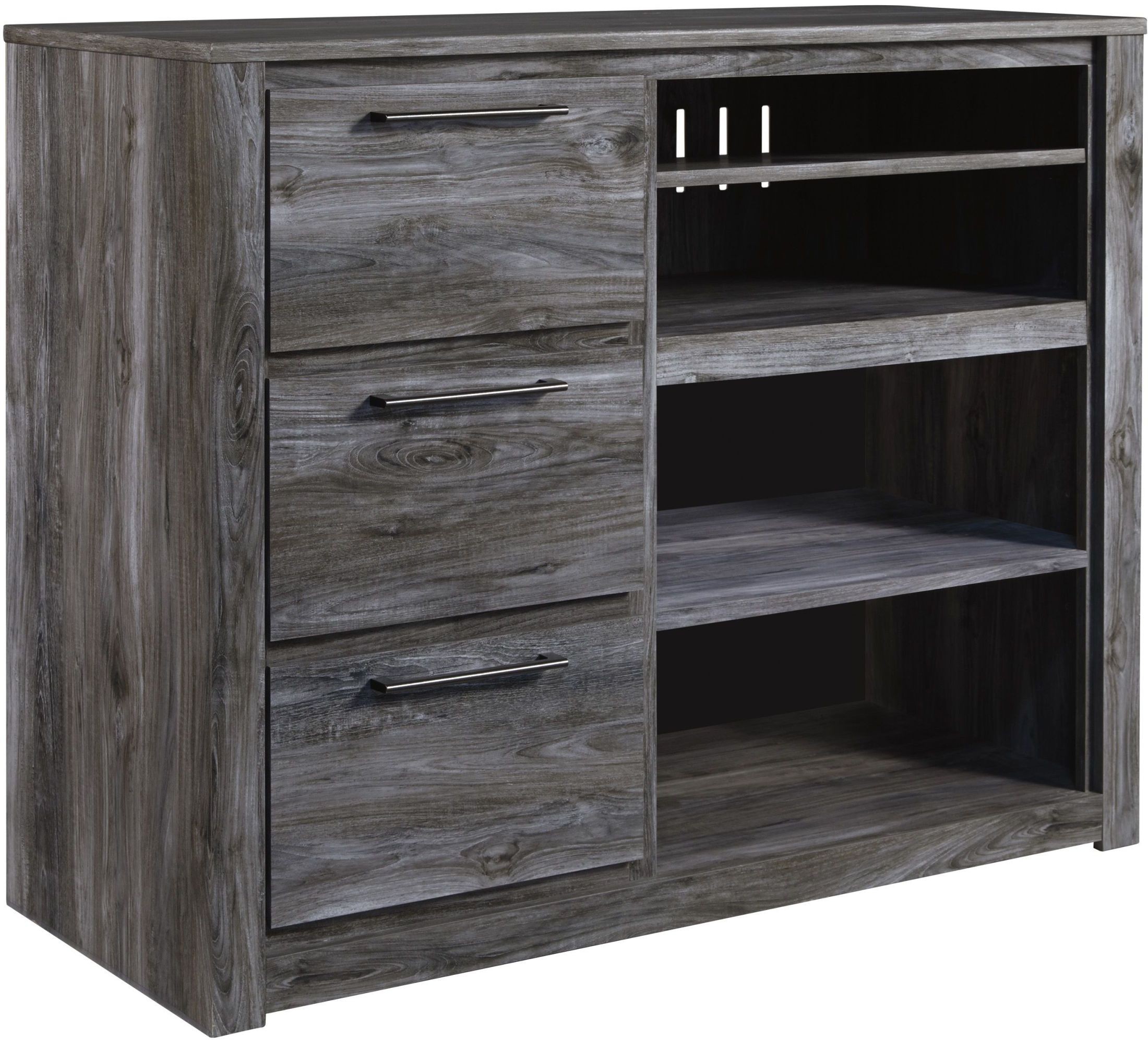 Baystorm Gray Media Chest with Fireplace Insert from Ashley Coleman